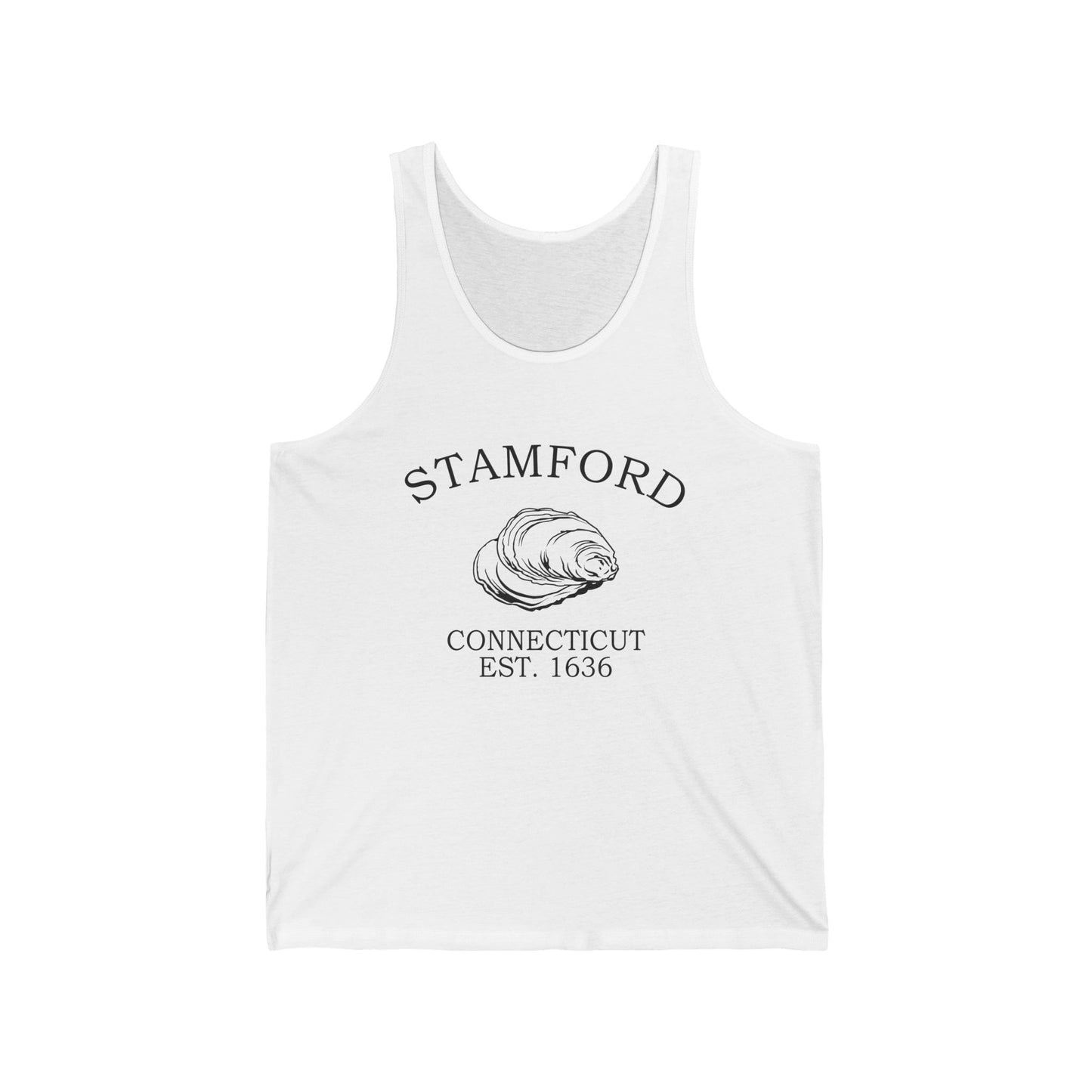 Stamford Connecticut Unisex Cotton Jersey Tank Top - Black Logo