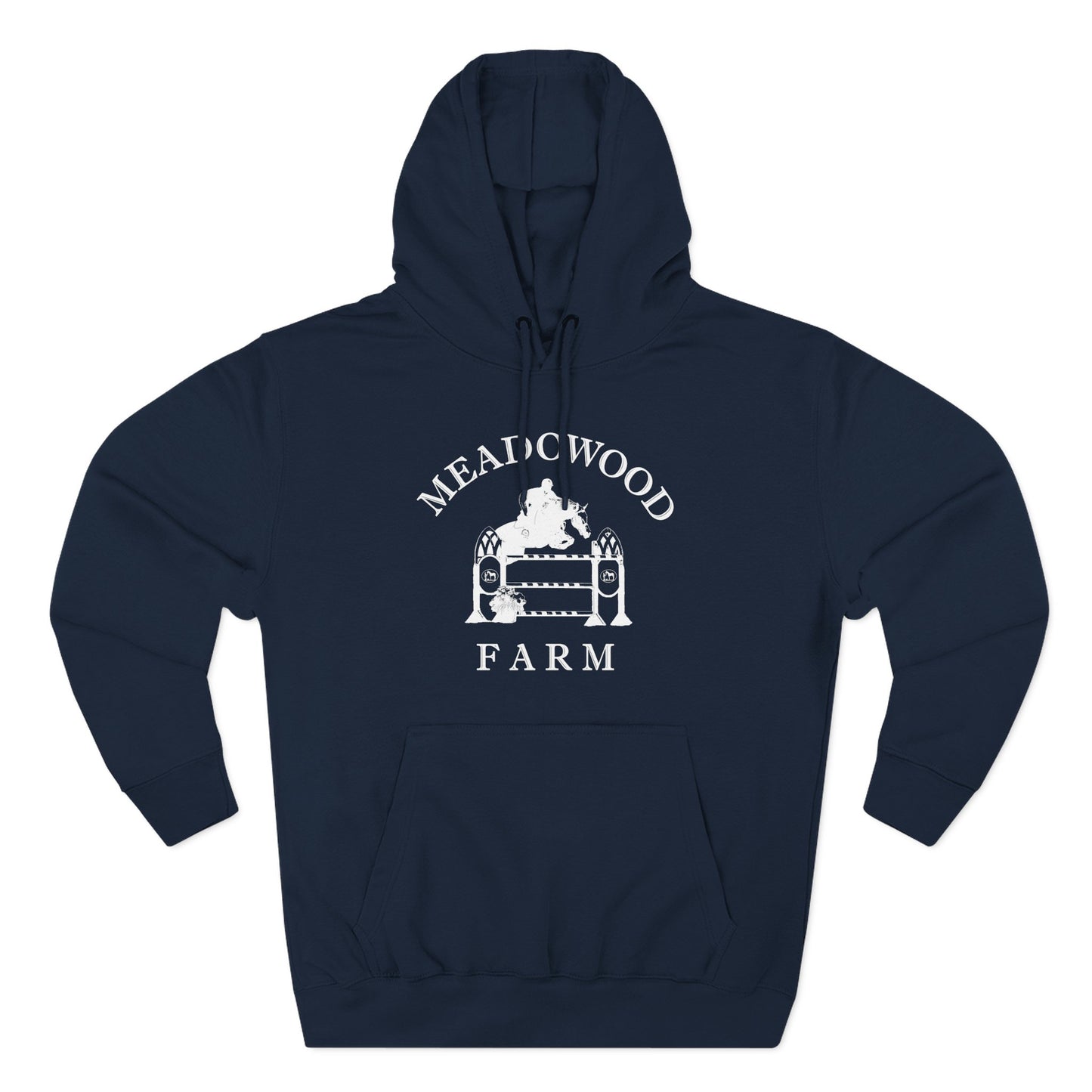 Meadowood Farm Vintage Retro Unisex Heavy Cotton Hoodie - White Logo