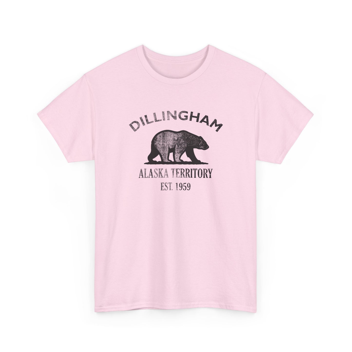 Dillingham Alaska Vintage Retro Unisex Heavy Cotton Tee - Black Logo