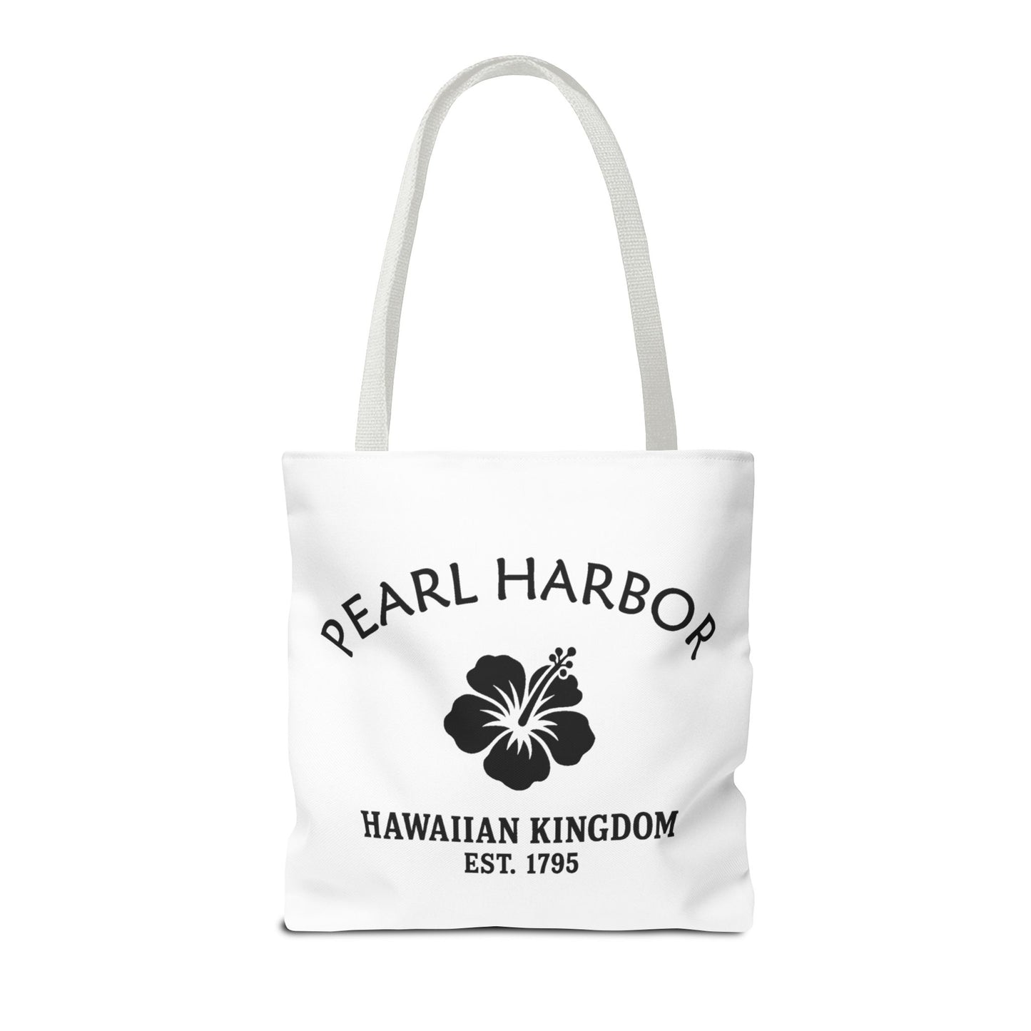 Pearl Harbor Hawaii Vintage Retro Light Canvas Tote - Black Logo