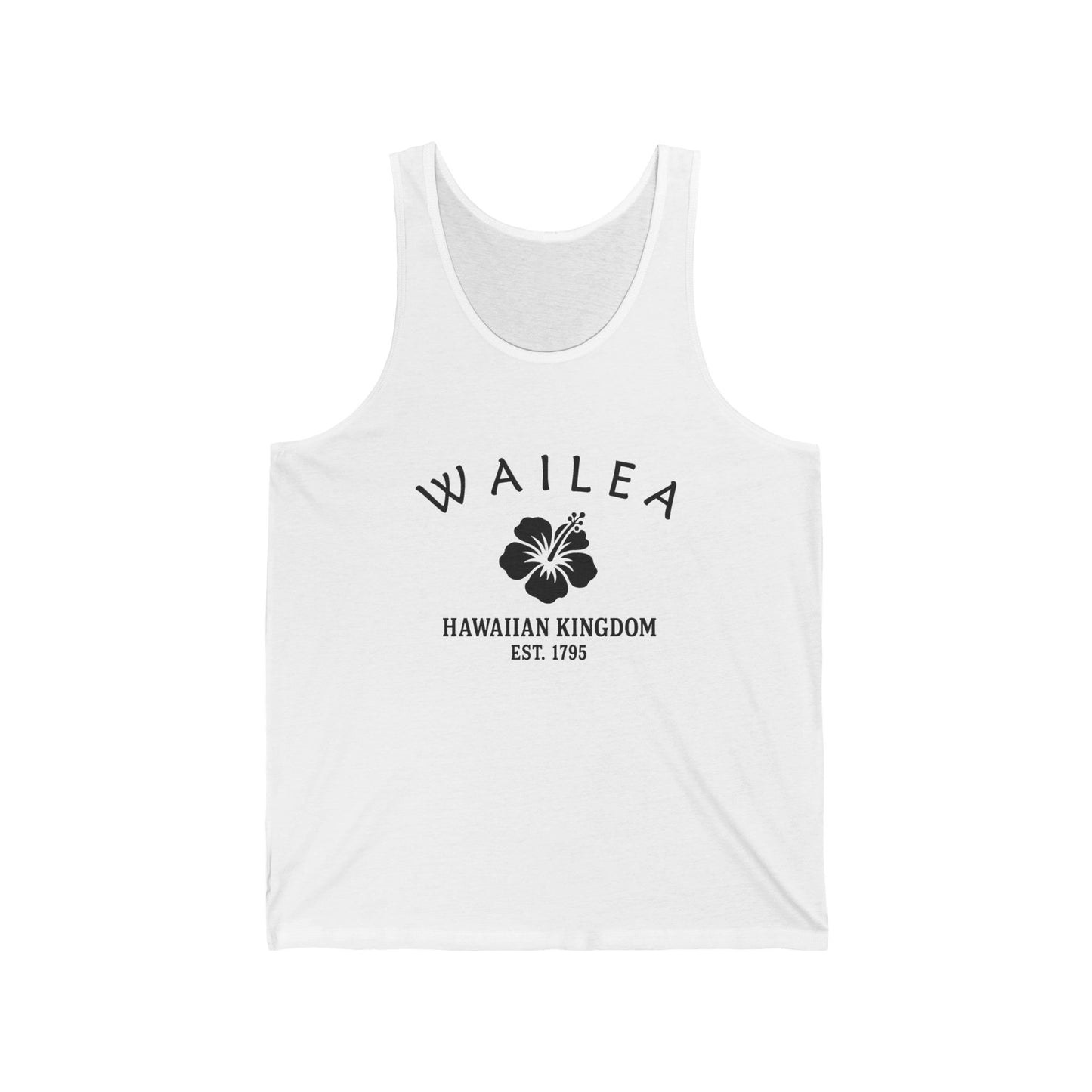 Wailea Hawaii Vintage Retro Unisex Cotton Jersey Tank Top - Black Logo