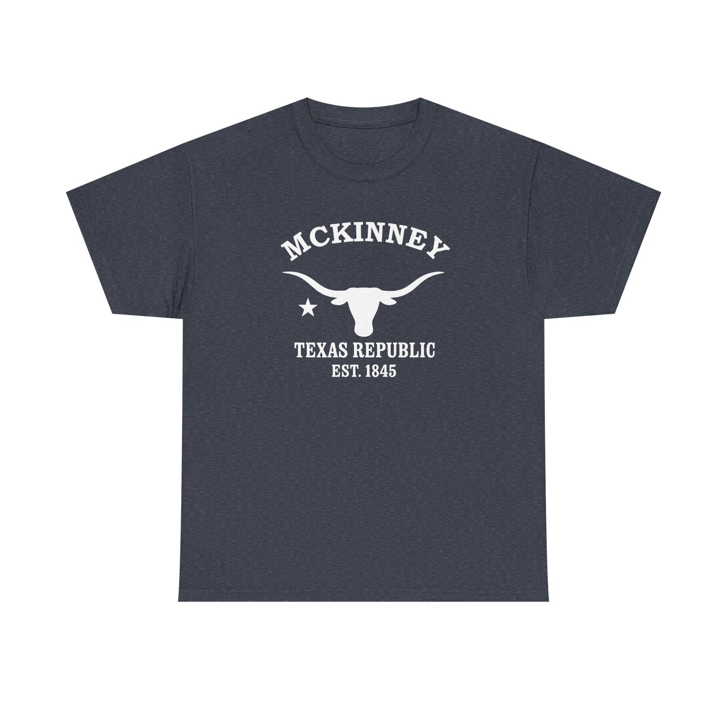 McKinney Texas Vintage Retro Unisex Heavy Cotton Tee - White Logo