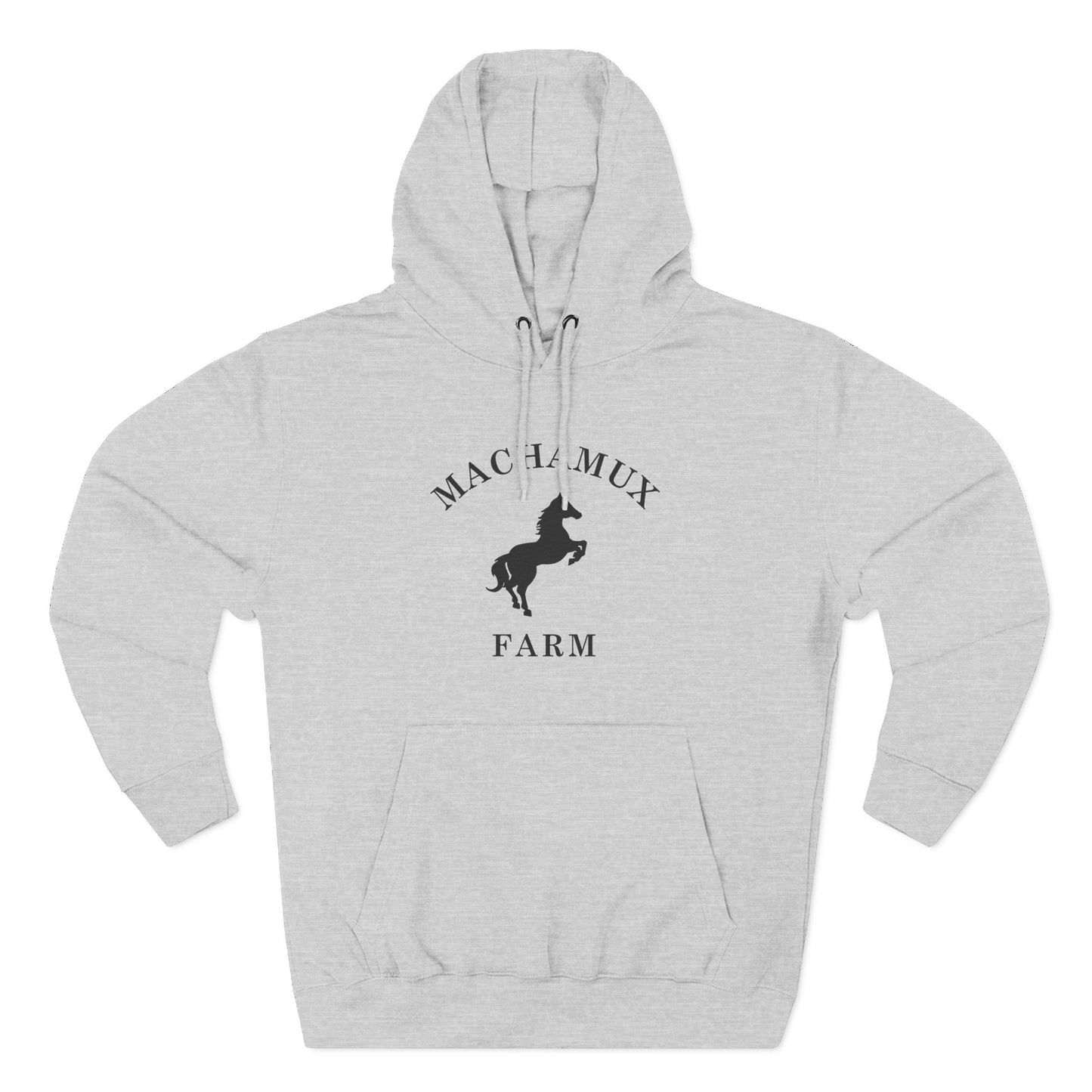 Machamux Farm Vintage Retro Unisex Heavy Cotton Hoodie - Black Logo