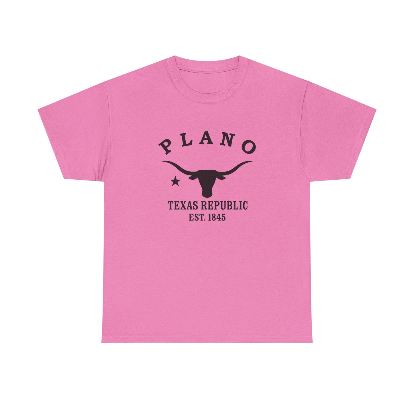 Plano Texas Vintage Retro Unisex Heavy Cotton Tee - Black Logo
