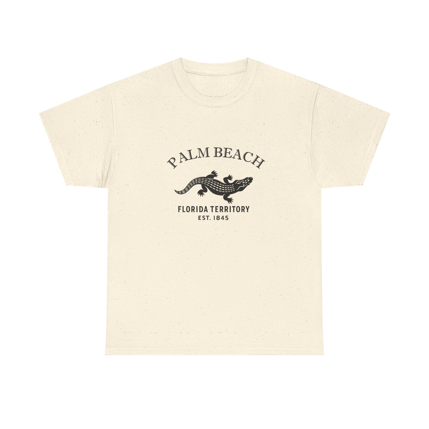 Palm Beach Florida Vintage Retro Unisex Heavy Cotton Tee - Black Logo