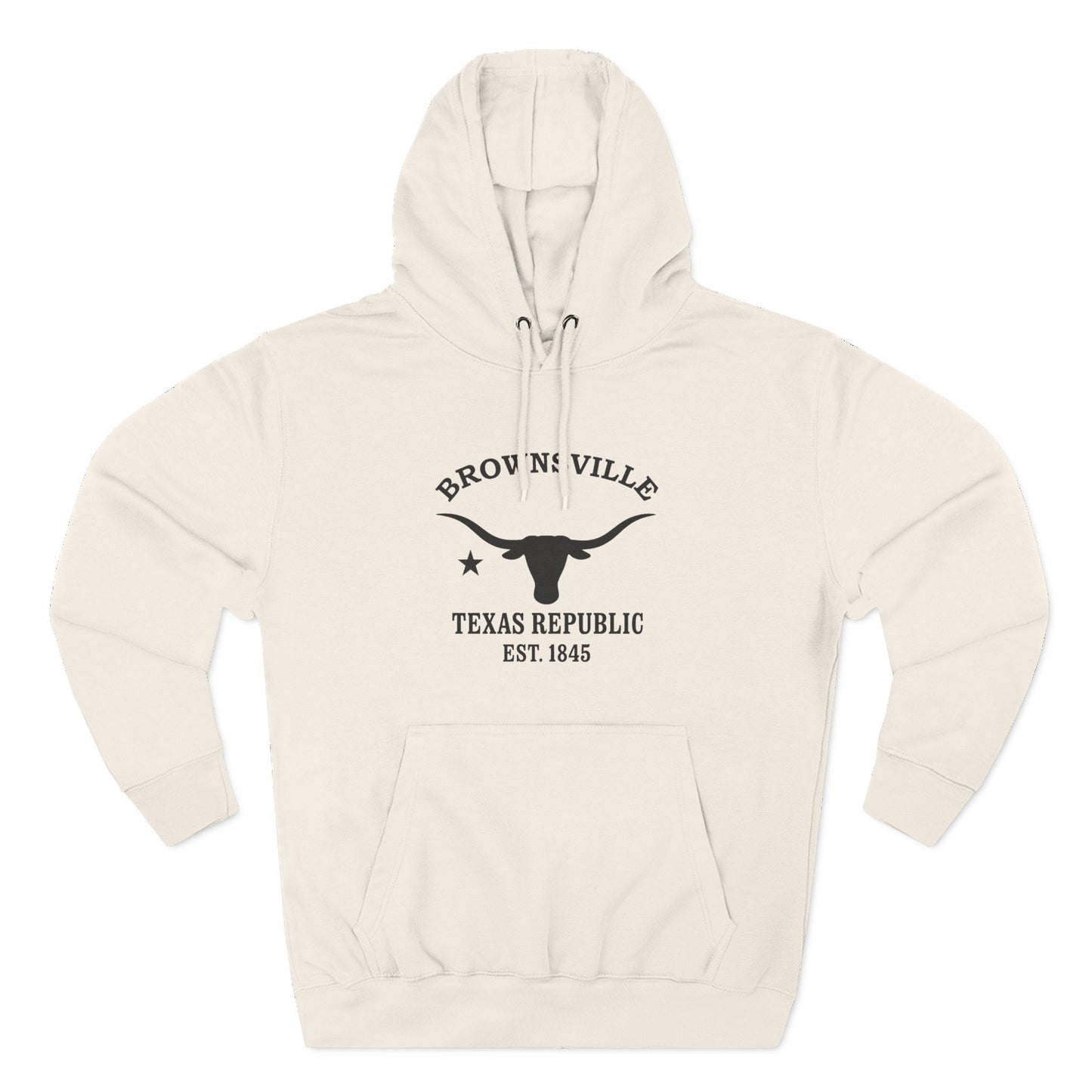 Brownsville Texas Vintage Retro Unisex Heavy Cotton Hoodie - Black Logo