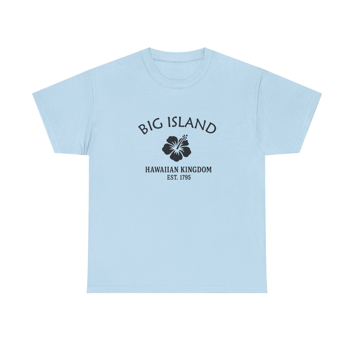 Big Island Hawaii Vintage Retro Unisex Heavy Cotton Tee - Black Logo