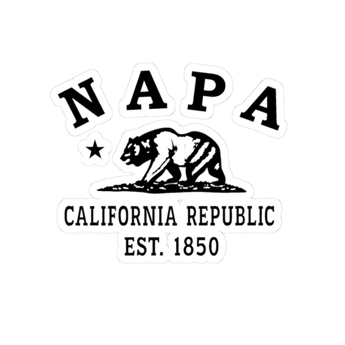 Napa California Vintage Retro Vinyl Sticker - Black Logo