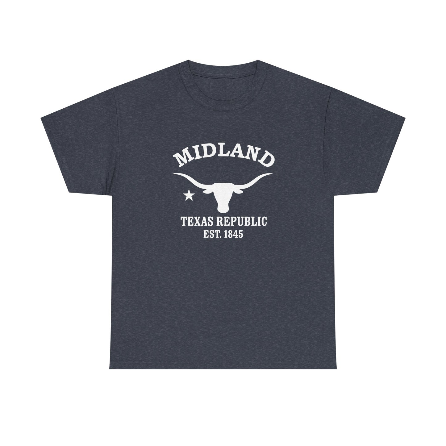 Midland Texas Vintage Retro Unisex Heavy Cotton Tee - White Logo