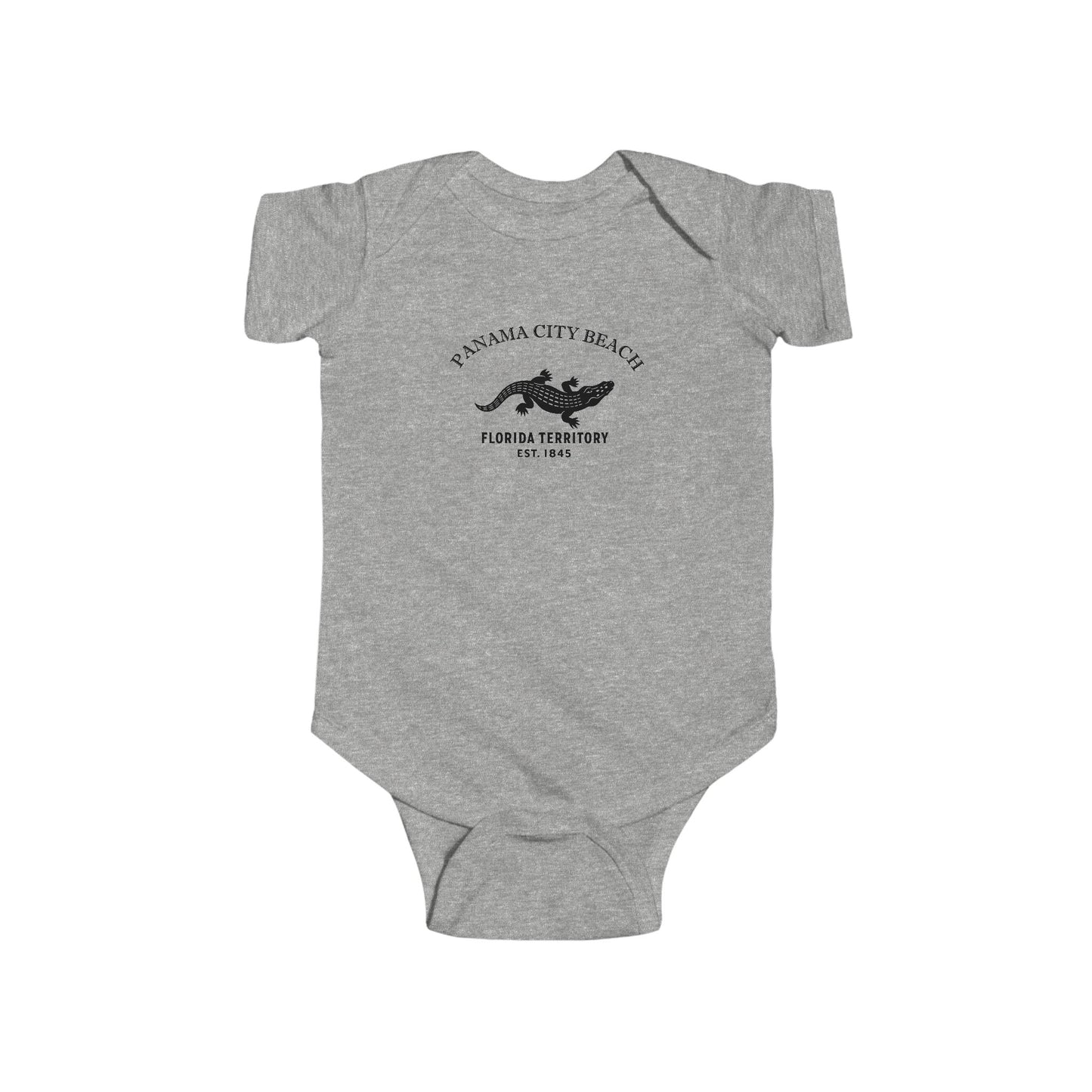 Panama City Beach Florida Cottton Jersey Baby Bodysuit - Black Logo