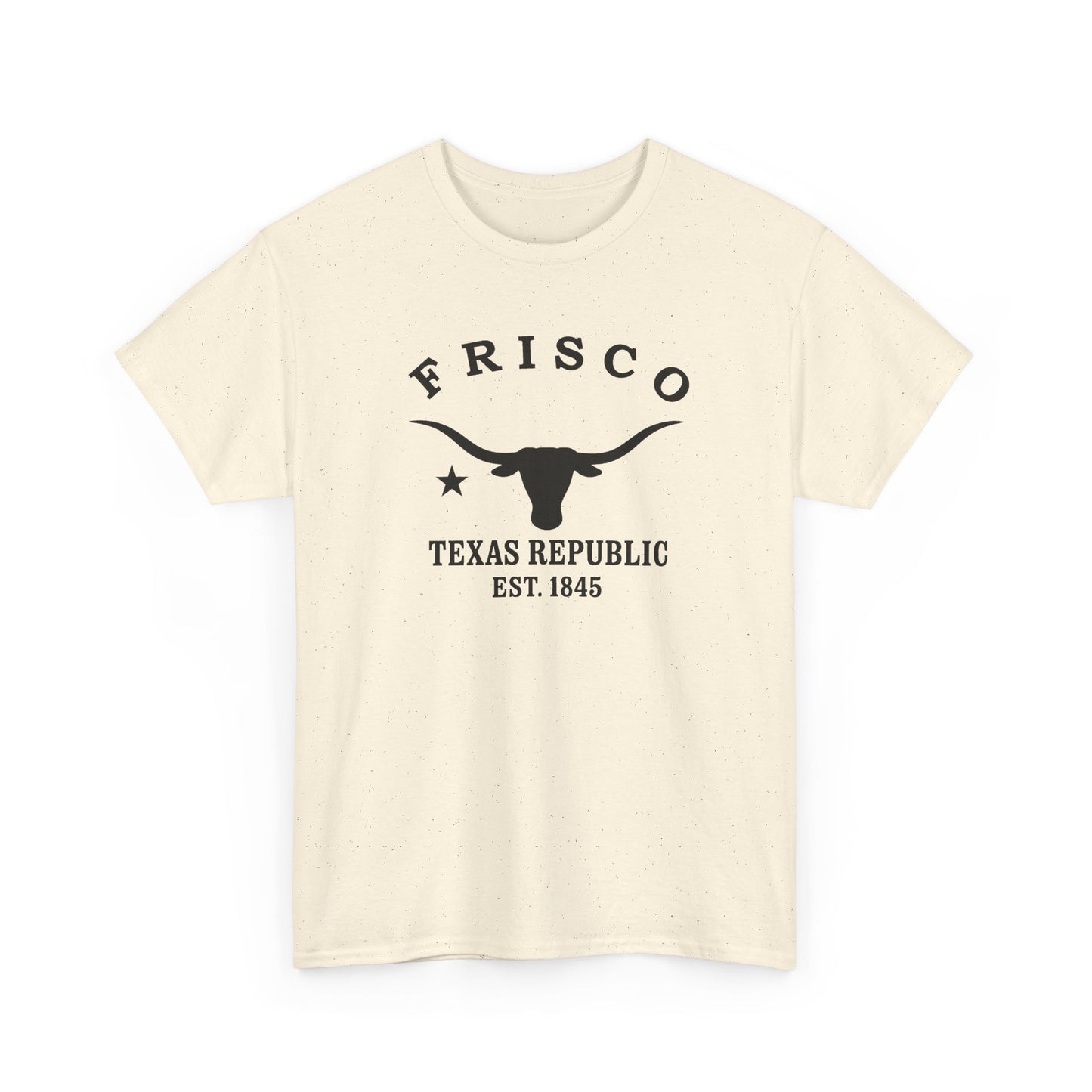 Frisco Texas Vintage Retro Unisex Heavy Cotton Tee - Black Logo