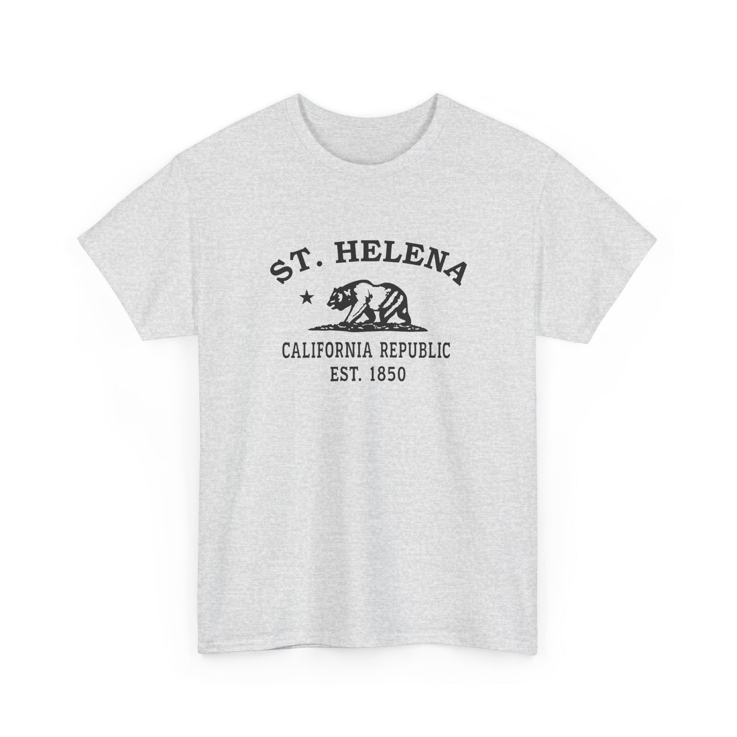 St Helena California Vintage Retro Unisex Heavy Cotton Tee - Black Logo