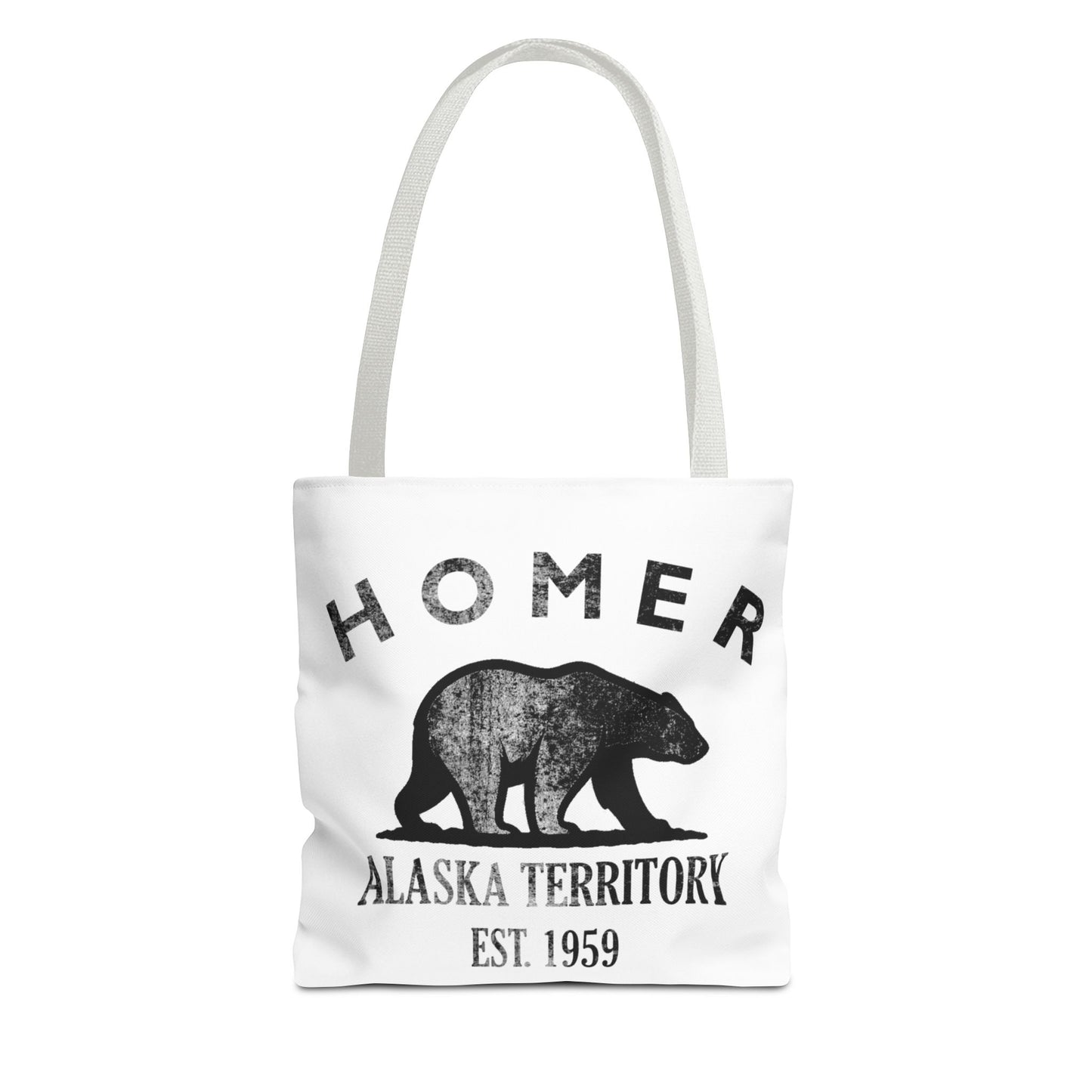 Homer Alaska Vintage Retro Light Canvas Tote - Black Logo