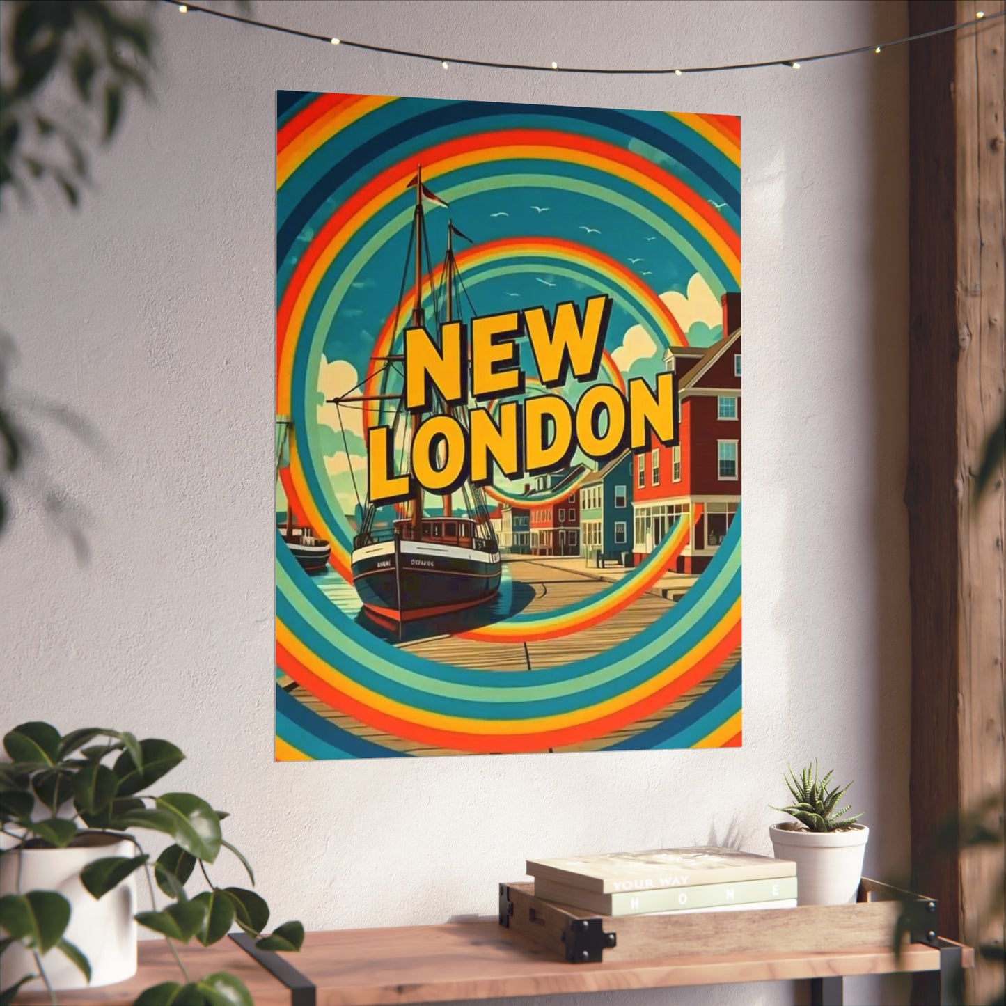 New London Connecticut Vintage Retro Giclée Print Art Series Poster