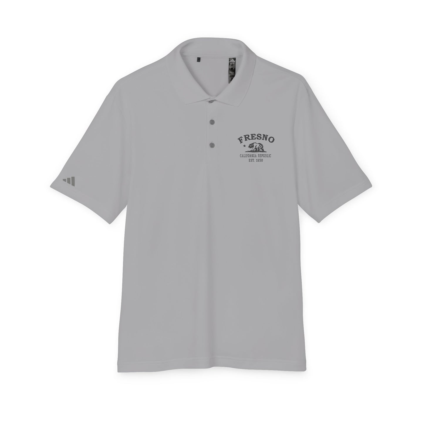 Fresno California Vintage Retro Embroidered Performance Polo Shirt - Black Logo