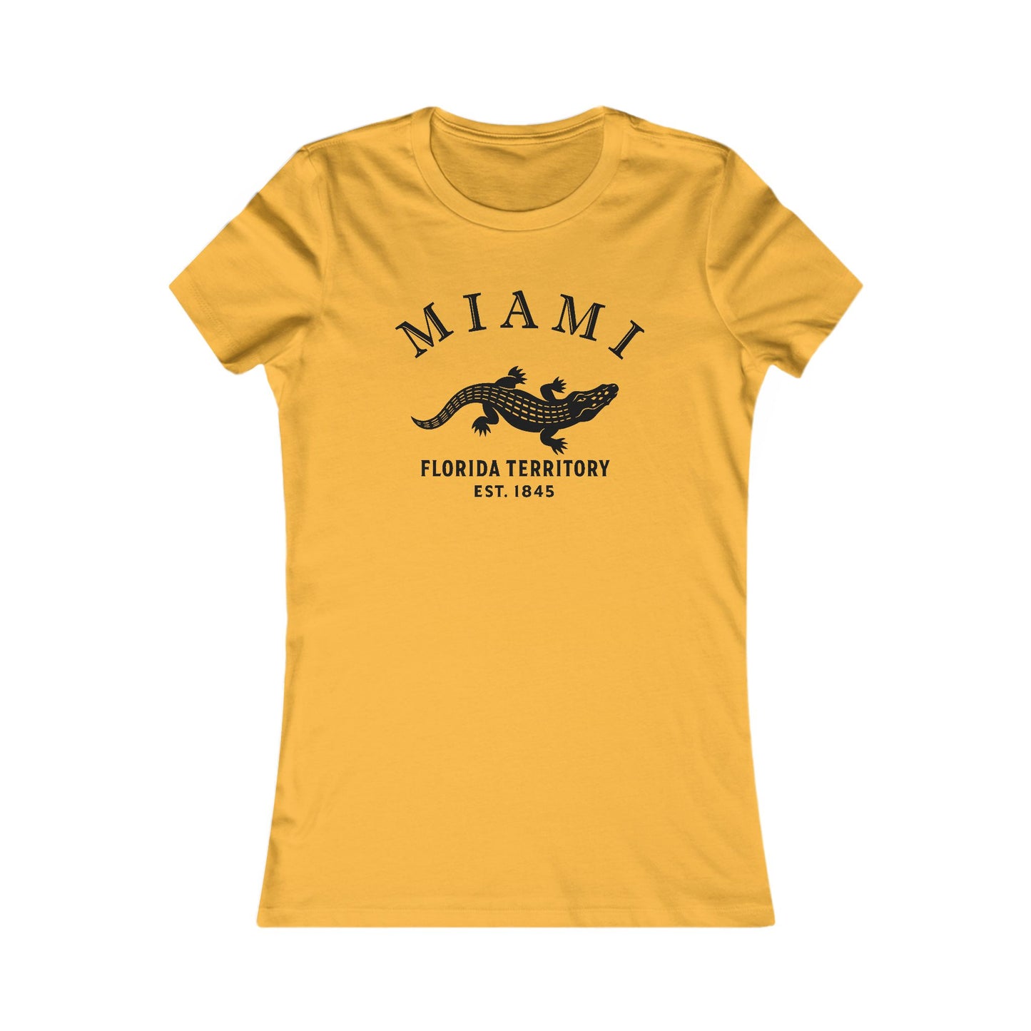 Miami Florida Ringspun Cotten Fitted Vintage Retro Womens Tee - Black Logo