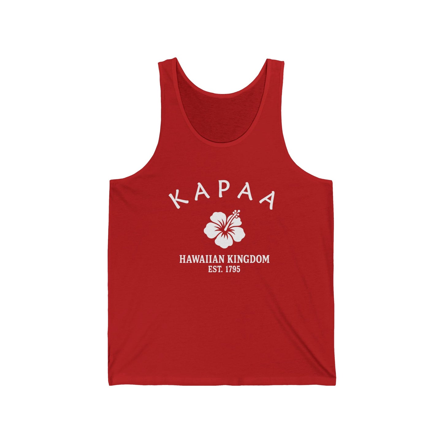 Kapaa Hawaii Vintage Retro Unisex Cotton Jersey Tank Top - White Logo