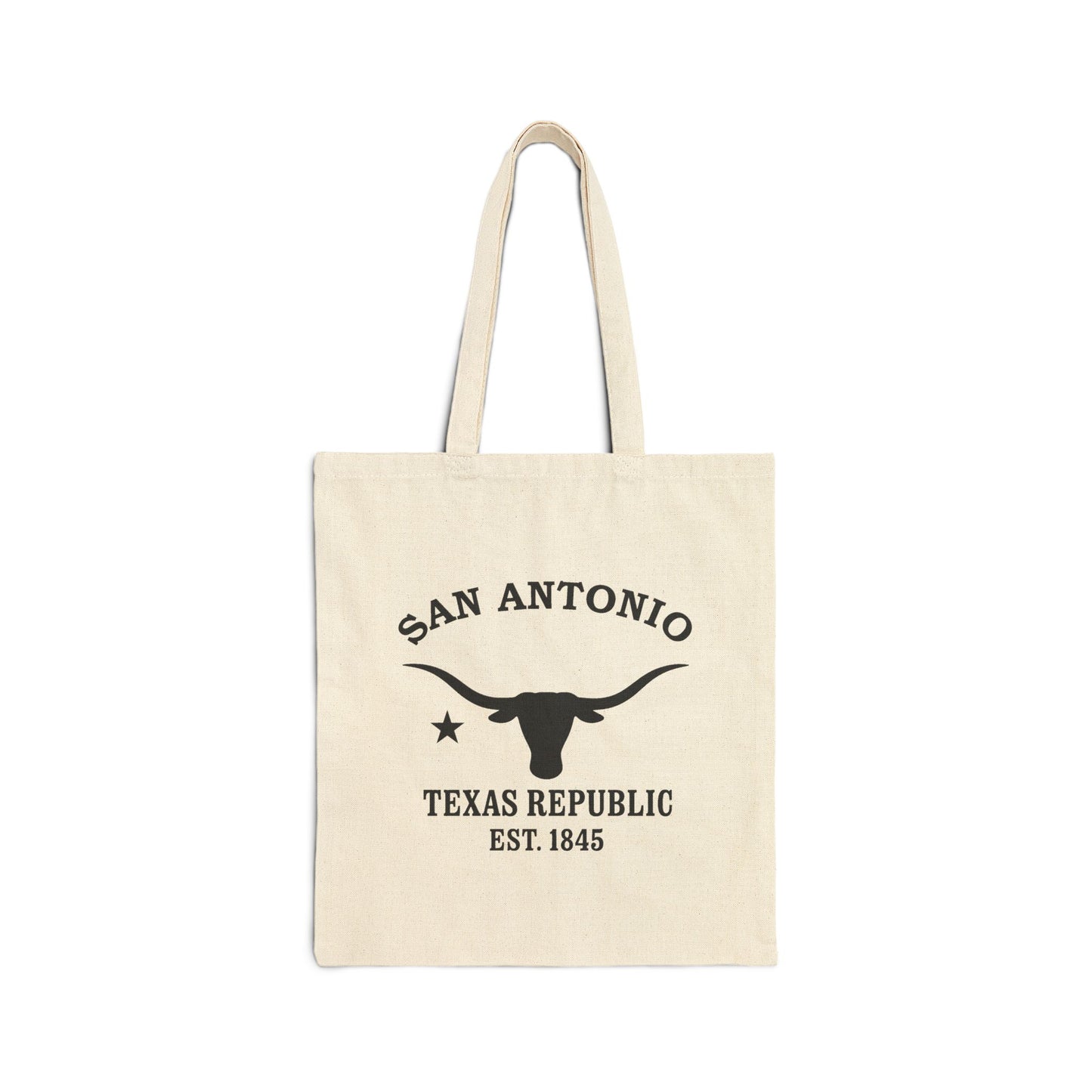 San Antonio Texas Vintage Retro Cotton Canvas Tote Bag - Black Logo