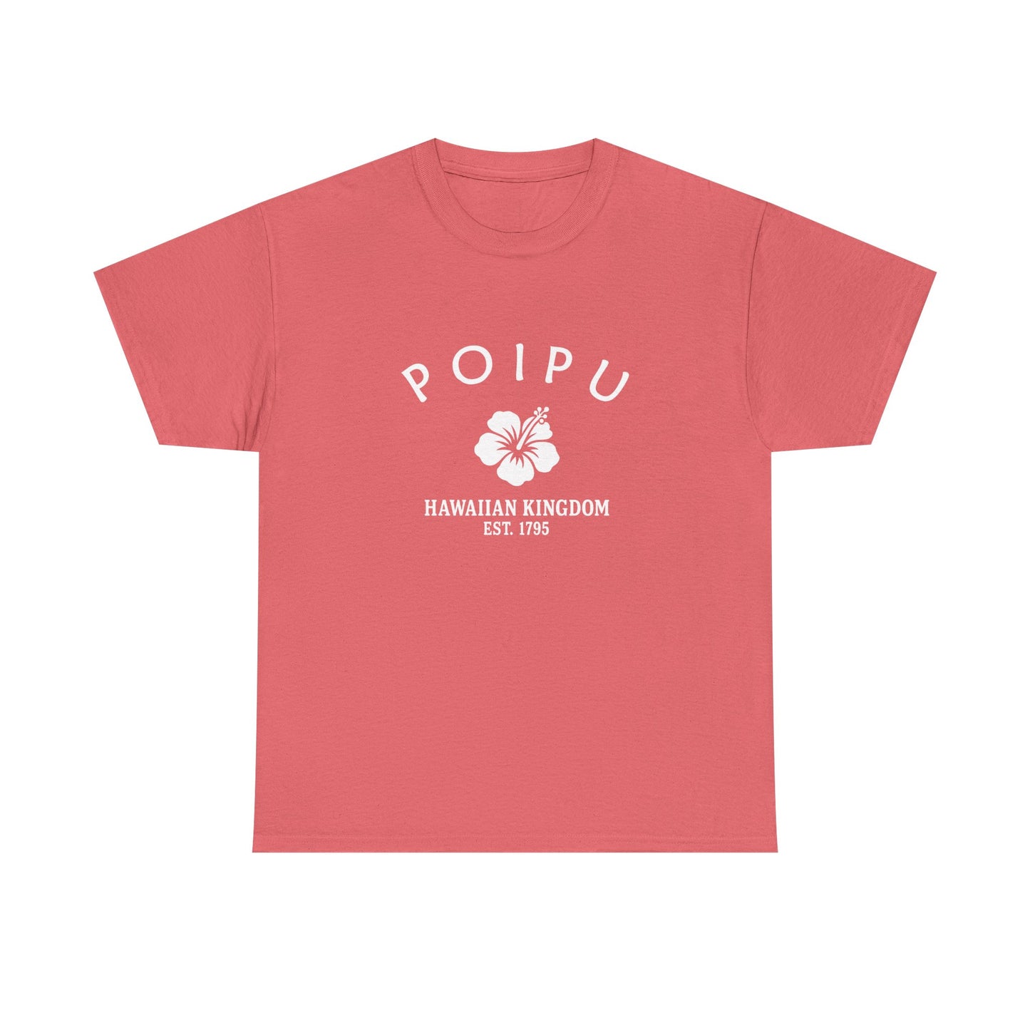 Poipu Hawaii Vintage Retro Unisex Heavy Cotton Tee - White Logo