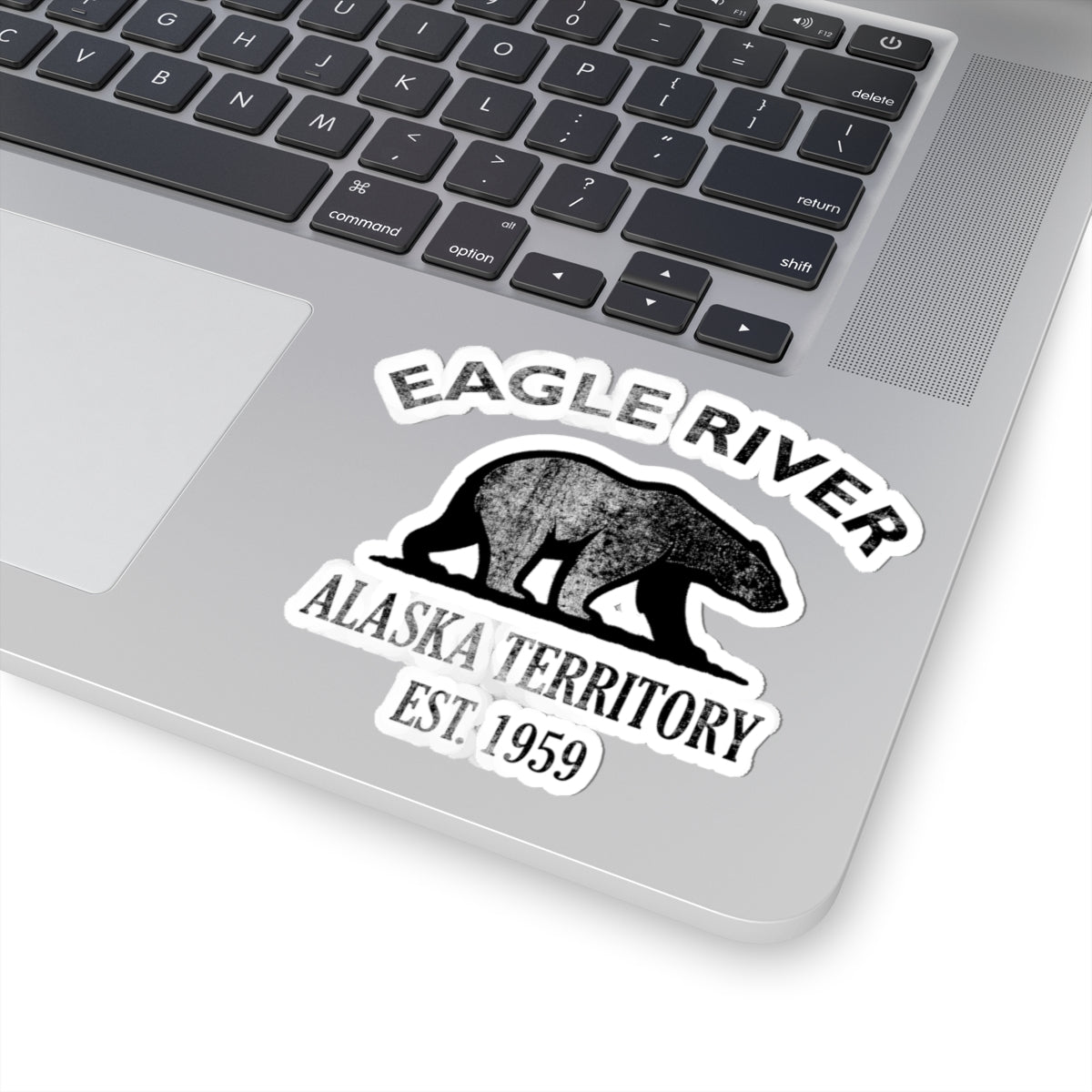 Eagle River Alaska Vintage Retro Vinyl Sticker - Black Logo