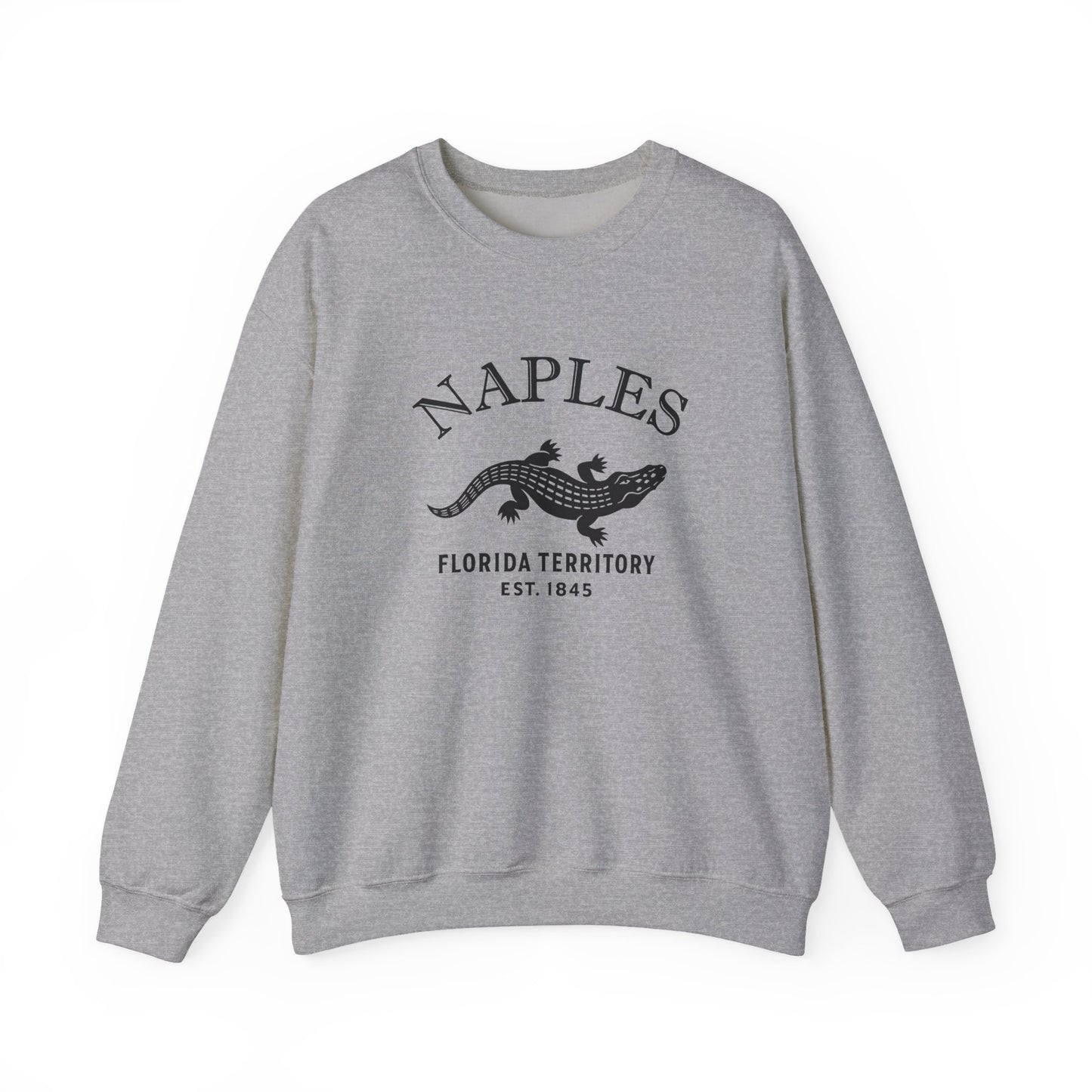 Naples Florida Vintage Retro Unisex Heavy Crewneck Sweatshirt - Black Logo