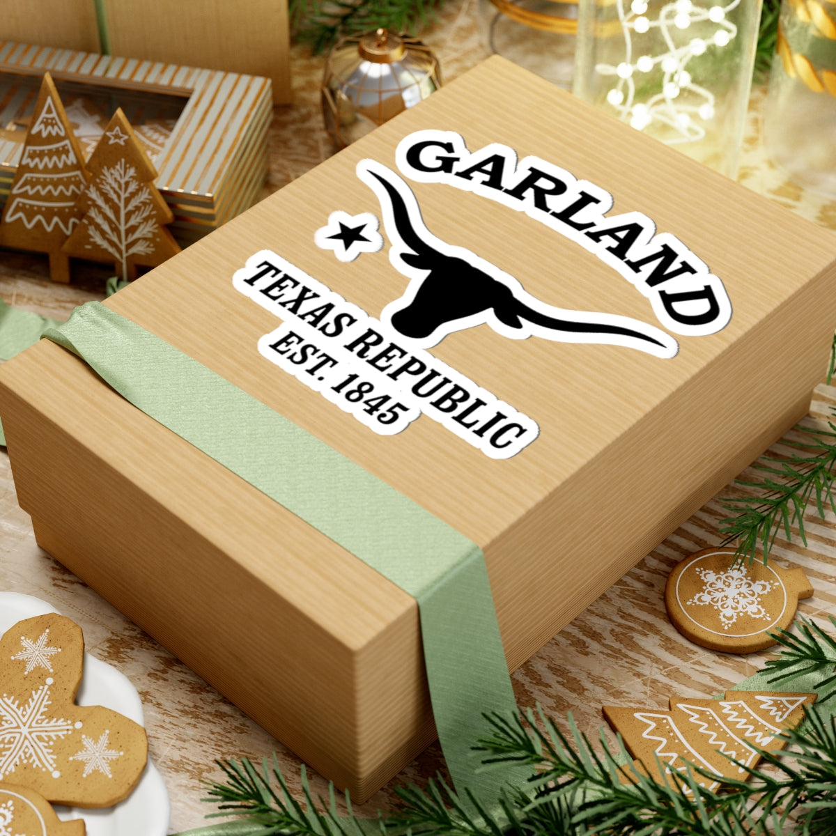 Garland Texas Vintage Retro Vinyl Sticker - Black Logo