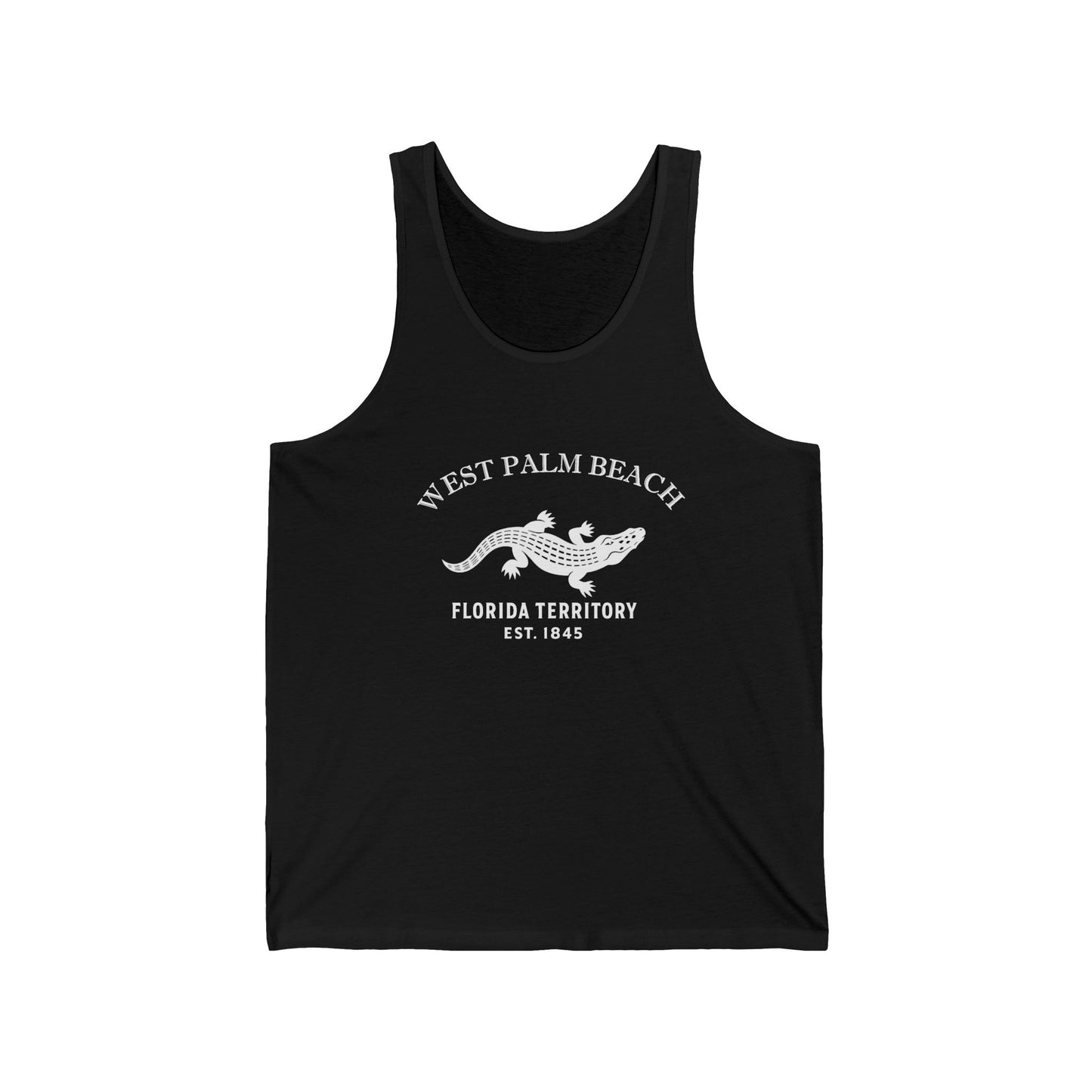 West Palm Beach Florida Vintage Retro Unisex Cotton Jersey Tank Top - White Logo