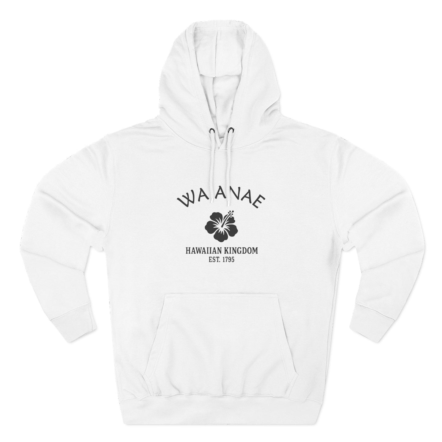 Waianae Hawaii Vintage Retro Unisex Heavy Cotton Hoodie - Black Logo