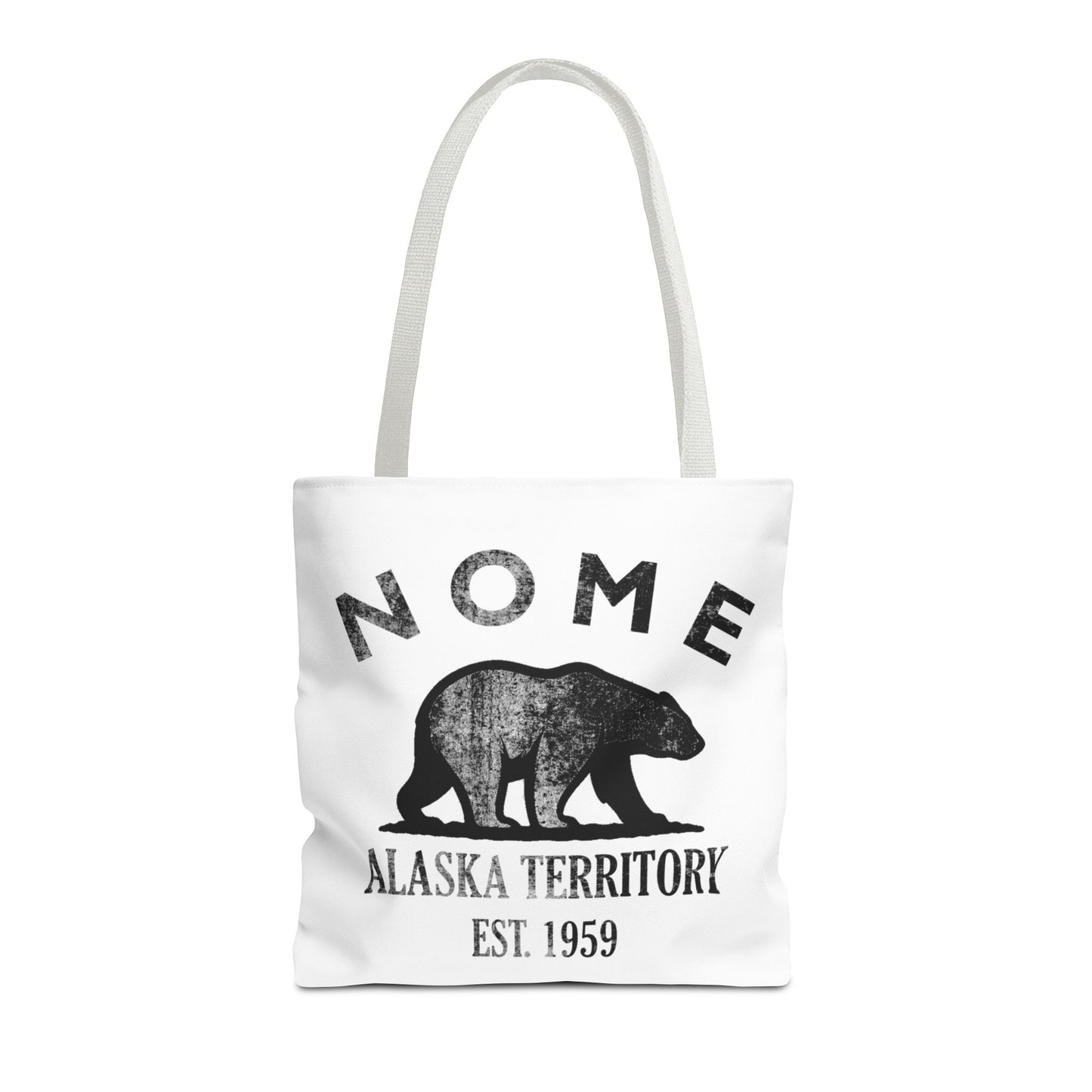 Nome Alaska Vintage Retro Light Canvas Tote - Black Logo