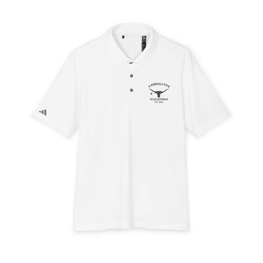 Carrollton Texas Vintage Retro Embroidered Performance Polo Shirt - Black Logo