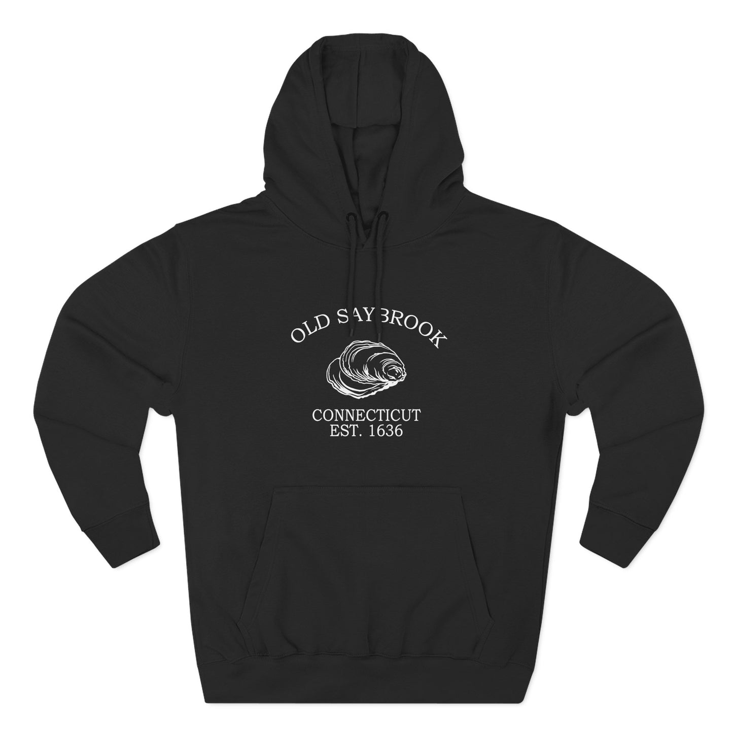 Old Saybrook Connecticut Vintage Retro Unisex Heavy Cotton Hoodie - White Logo