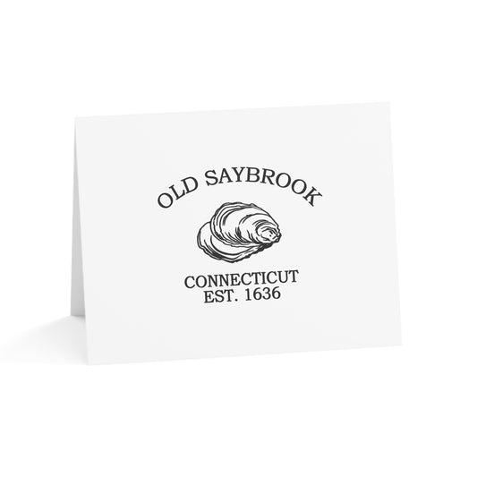 Old Saybrook Connecticut Vintage Retro Thank You Card Set - Black Logo