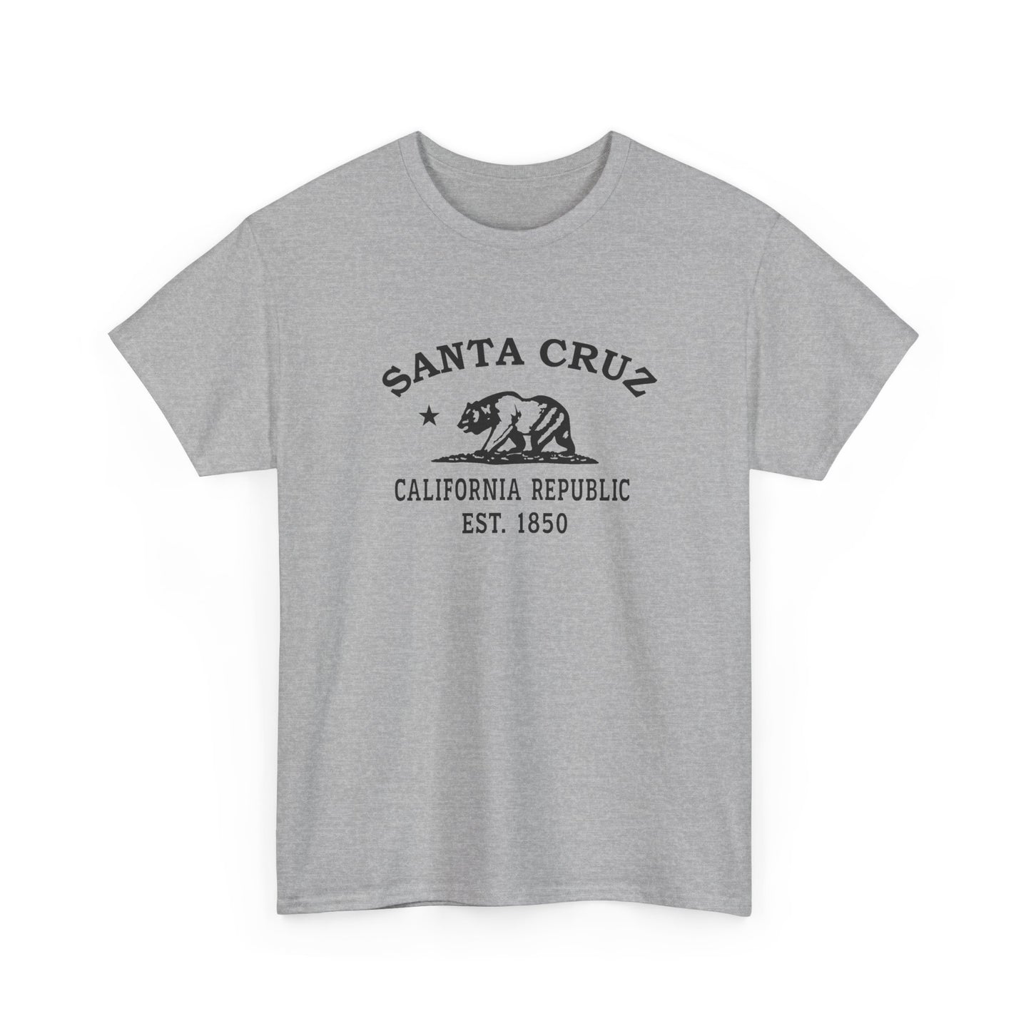 Santa Cruz California Vintage Retro Unisex Heavy Cotton Tee - Black Logo