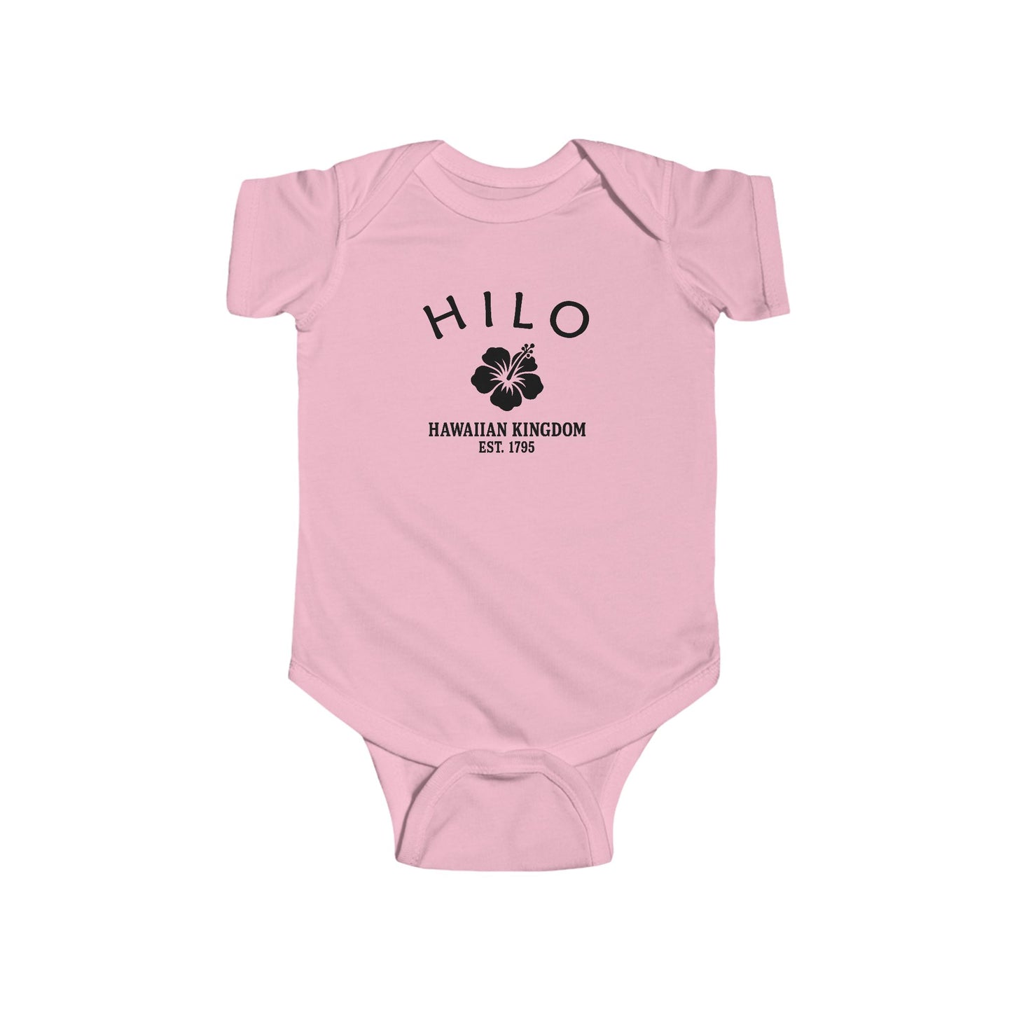 Hilo Hawaii Vintage Retro Cotton Jersey Baby Bodysuit - Black Logo