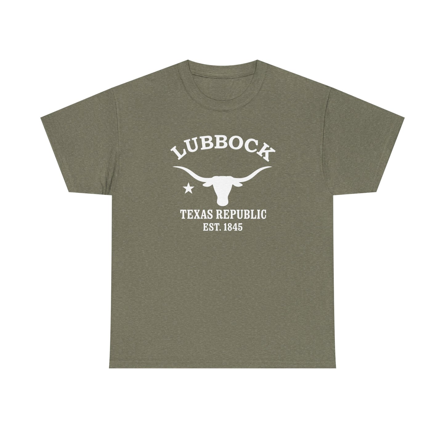 Lubbock Texas Vintage Retro Unisex Heavy Cotton Tee - White Logo