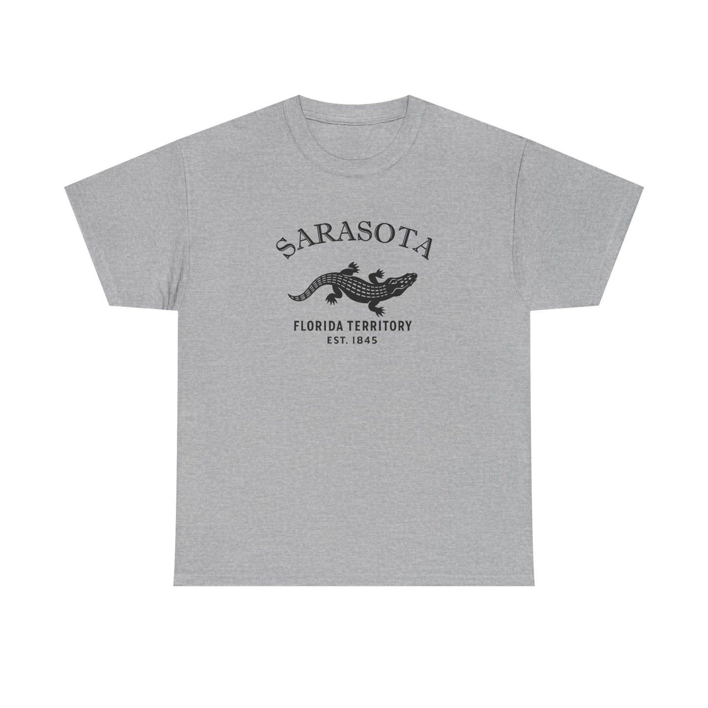Sarasota Florida Vintage Retro Unisex Heavy Cotton Tee - Black Logo