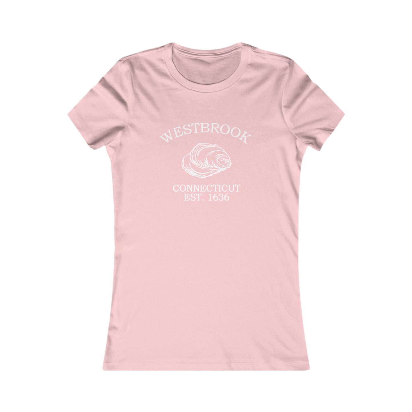Westbrook Connecticut Vintage Retro Womens Fitted Ringspun Cotton Tee - White Logo
