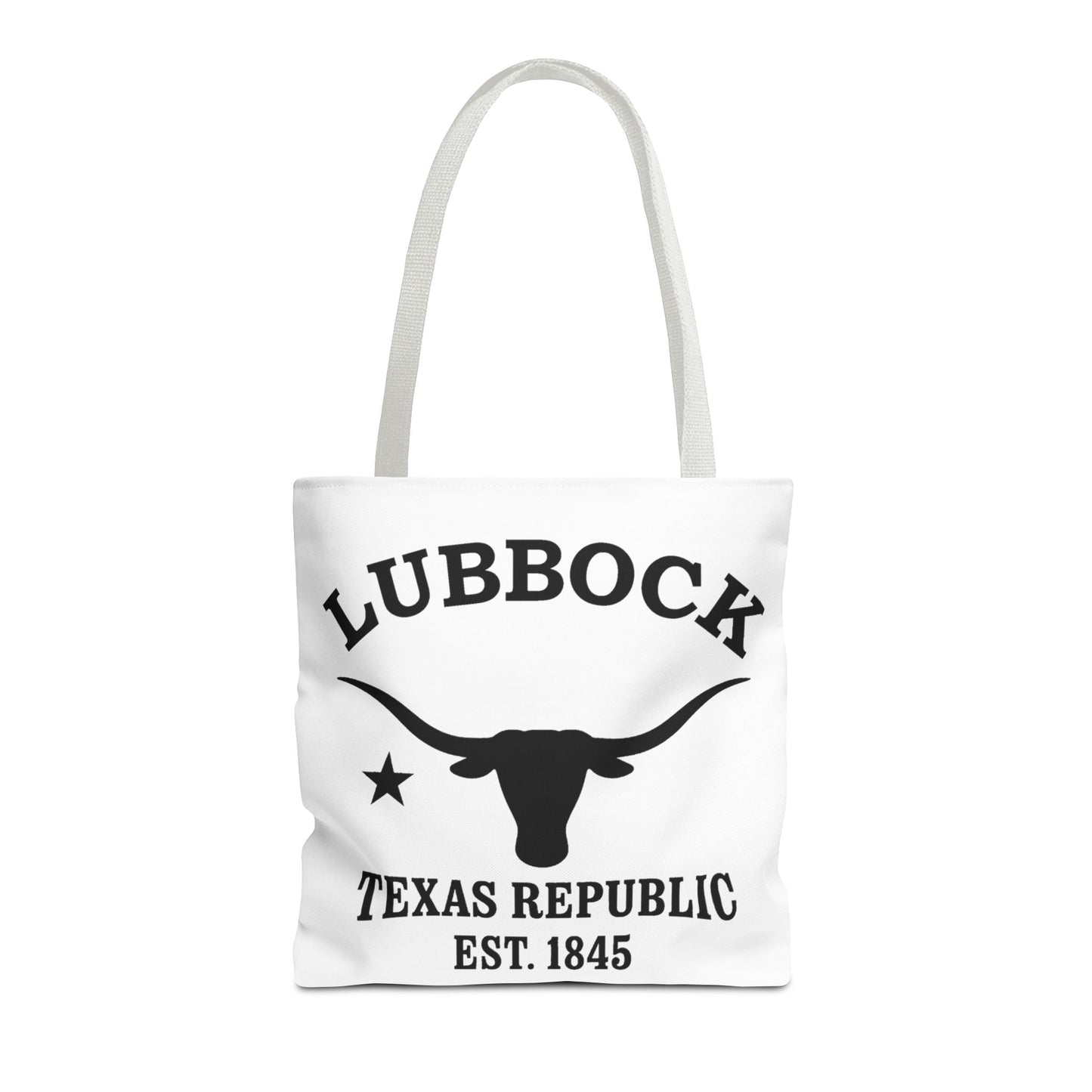 Lubbock Texas Vintage Retro Light Canvas Tote - Black Logo