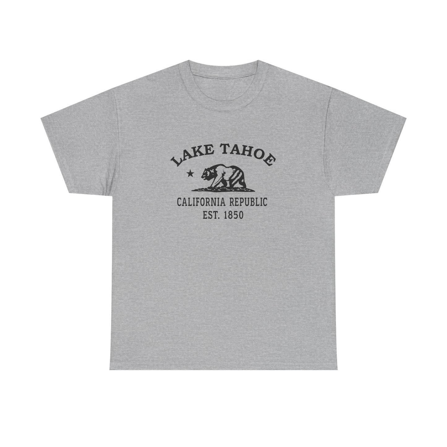 Lake Tahoe California Vintage Retro Unisex Heavy Cotton Tee - Black Logo