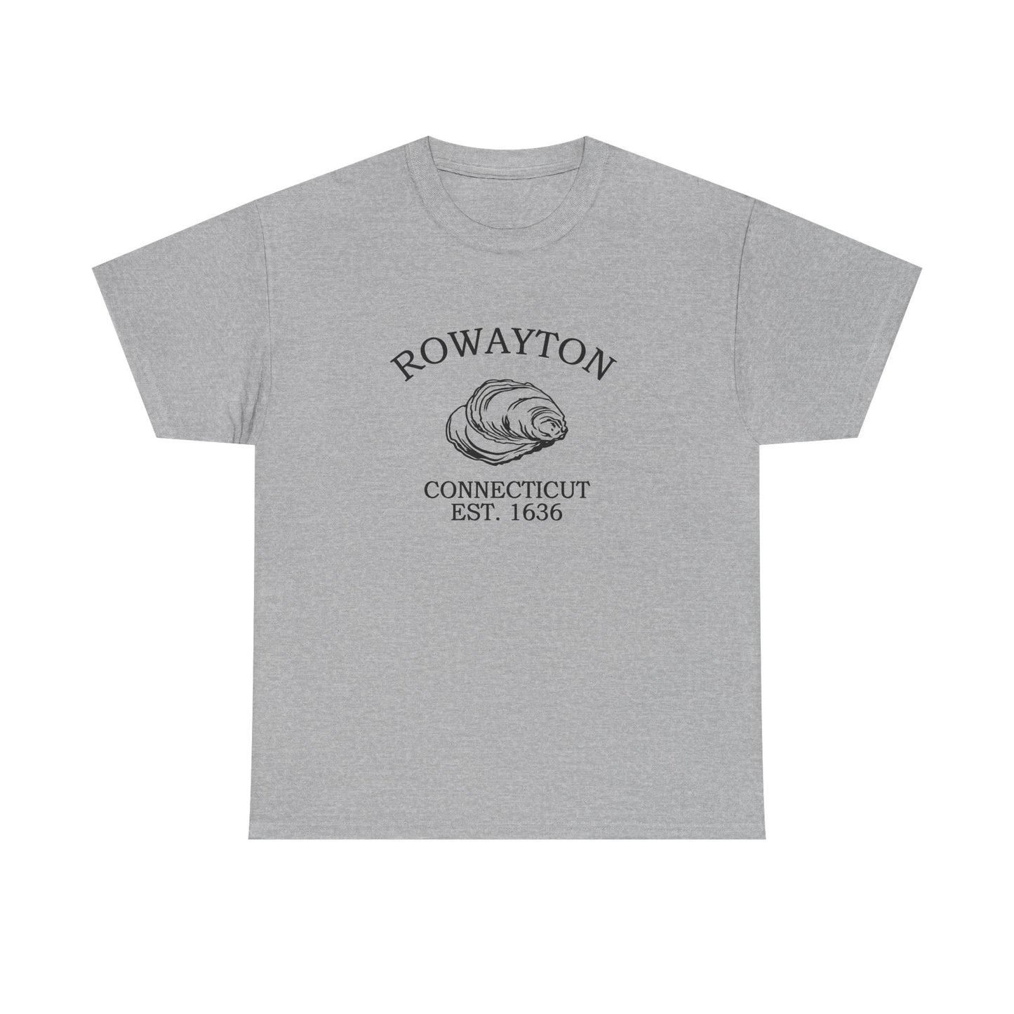 Rowayton Connecticut Vintage Retro Unisex Heavy Cotton Tee - Black Logo