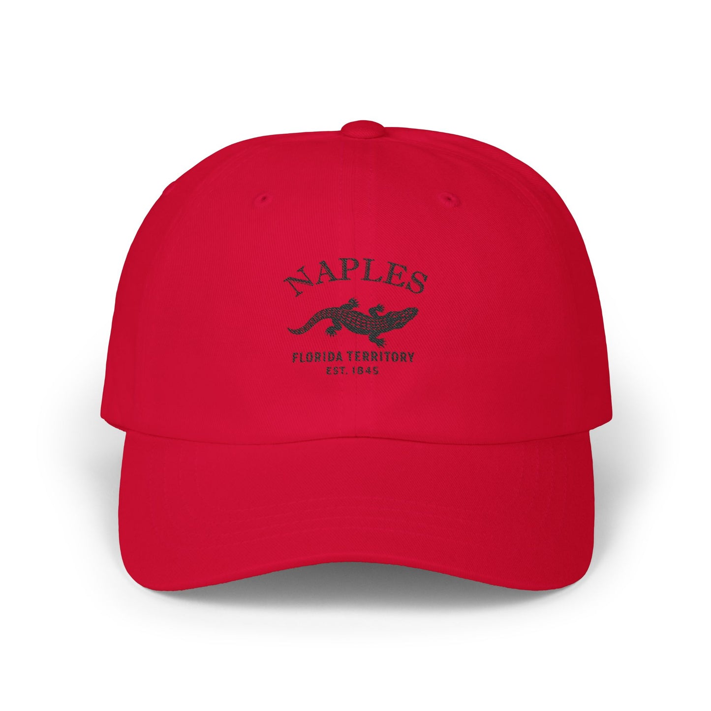 Naples Florida Vintage Retro Embroidered Cotton Cap - Black Logo