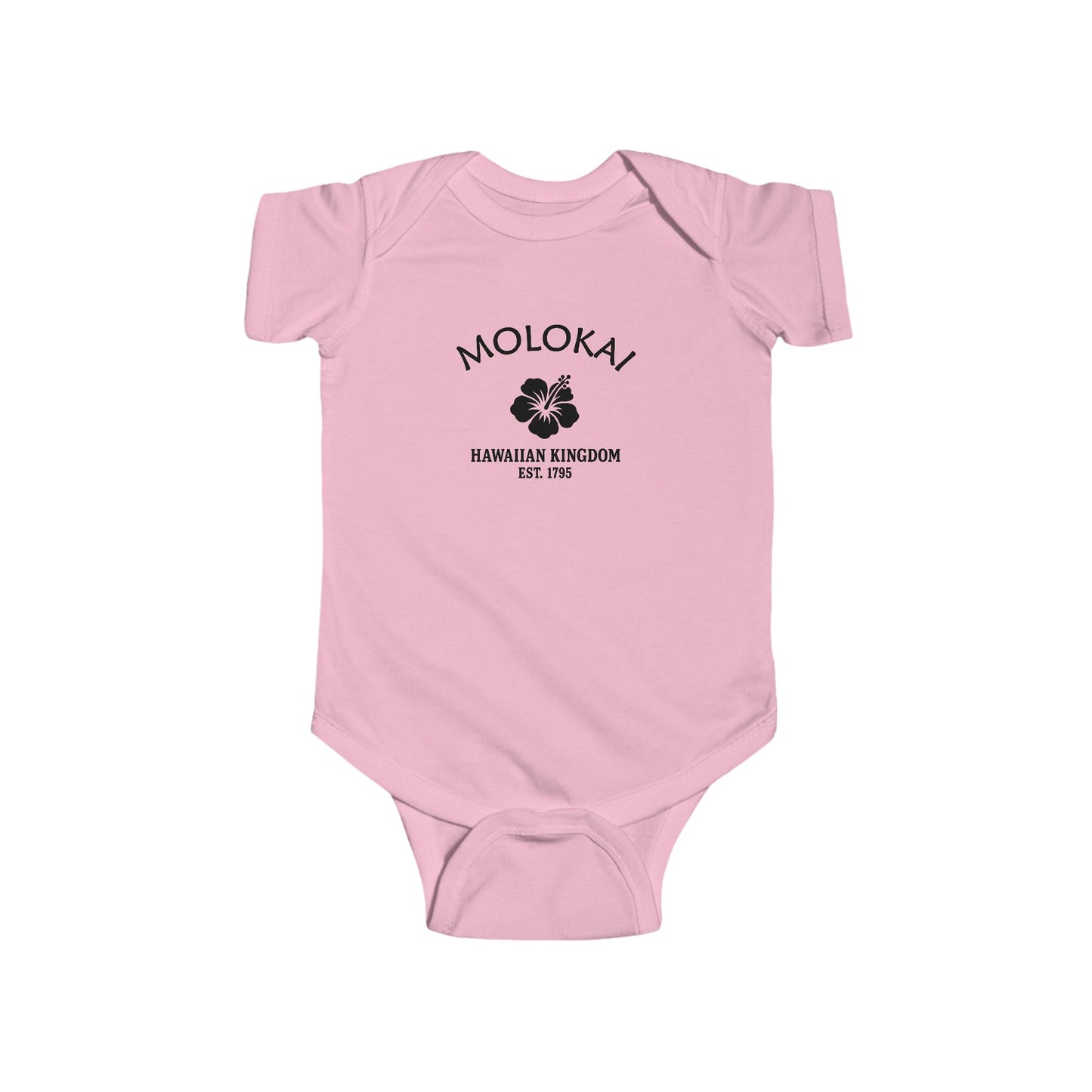 Molokai Hawaii Cottton Jersey Baby Bodysuit - Black Logo