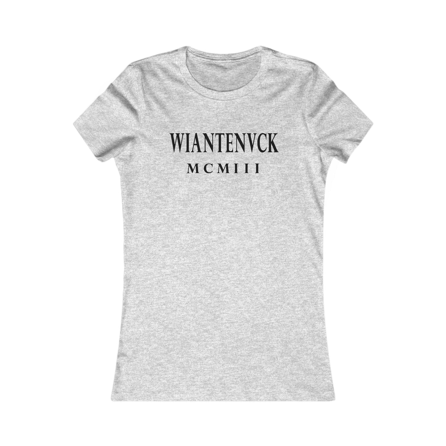 Wiantenuck Ringspun Cotton Fitted Vintage Retro Womens Tee - Black Logo