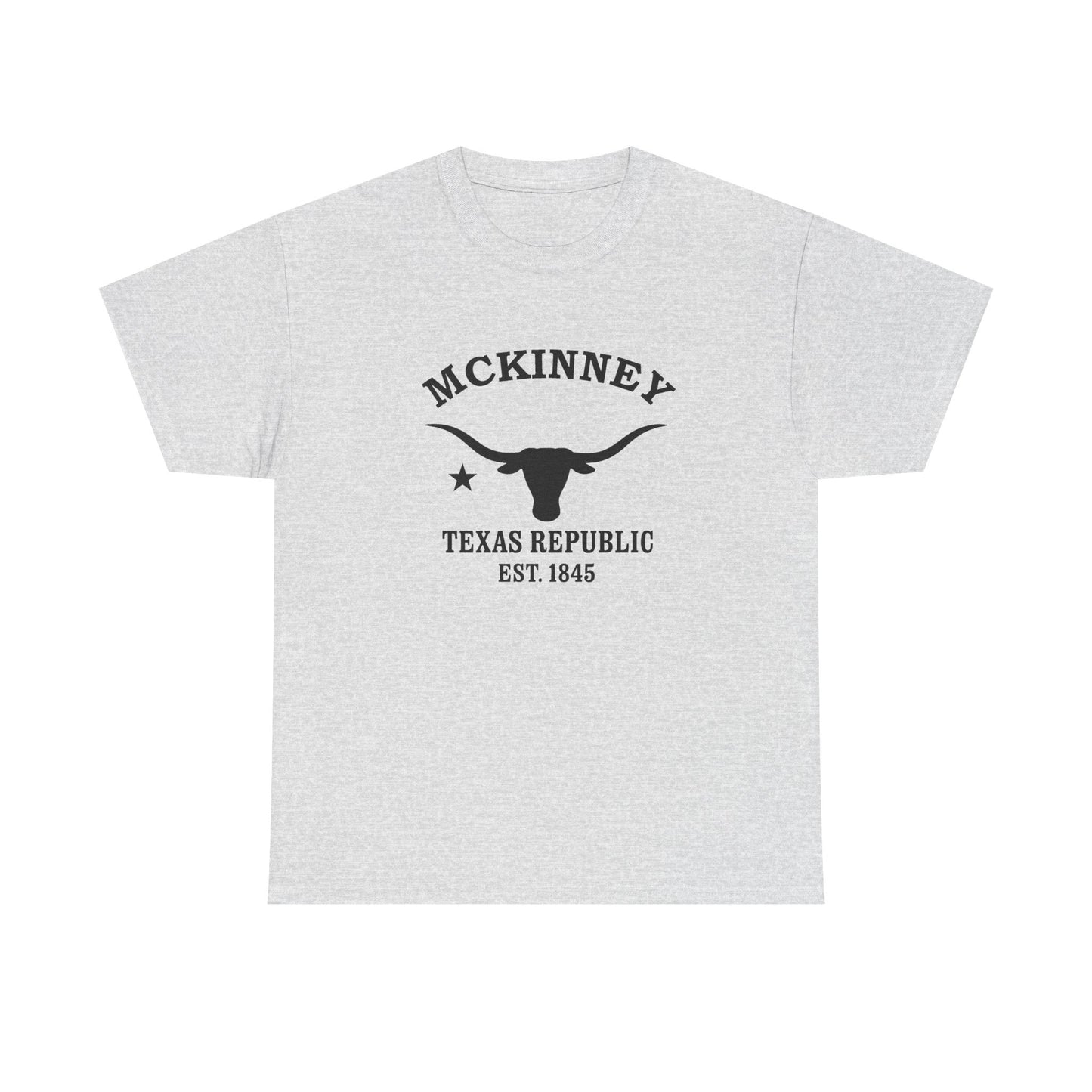 McKinney Texas Vintage Retro Unisex Heavy Cotton Tee - Black Logo