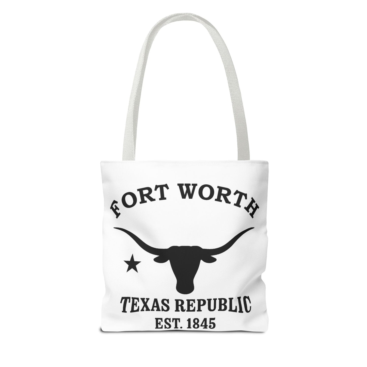 Fort Worth Texas Vintage Retro Light Canvas Tote - Black Logo