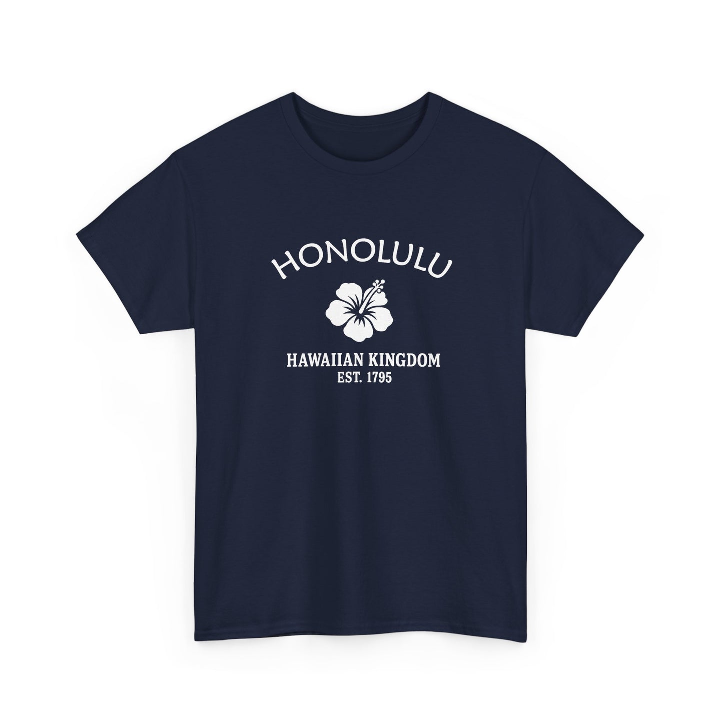 Honolulu Hawaii Vintage Retro Unisex Heavy Cotton Tee - White Logo