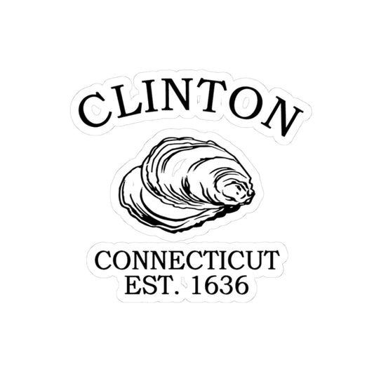 Clinton Connecticut Vintage Retro Vinyl Sticker - Black Logo