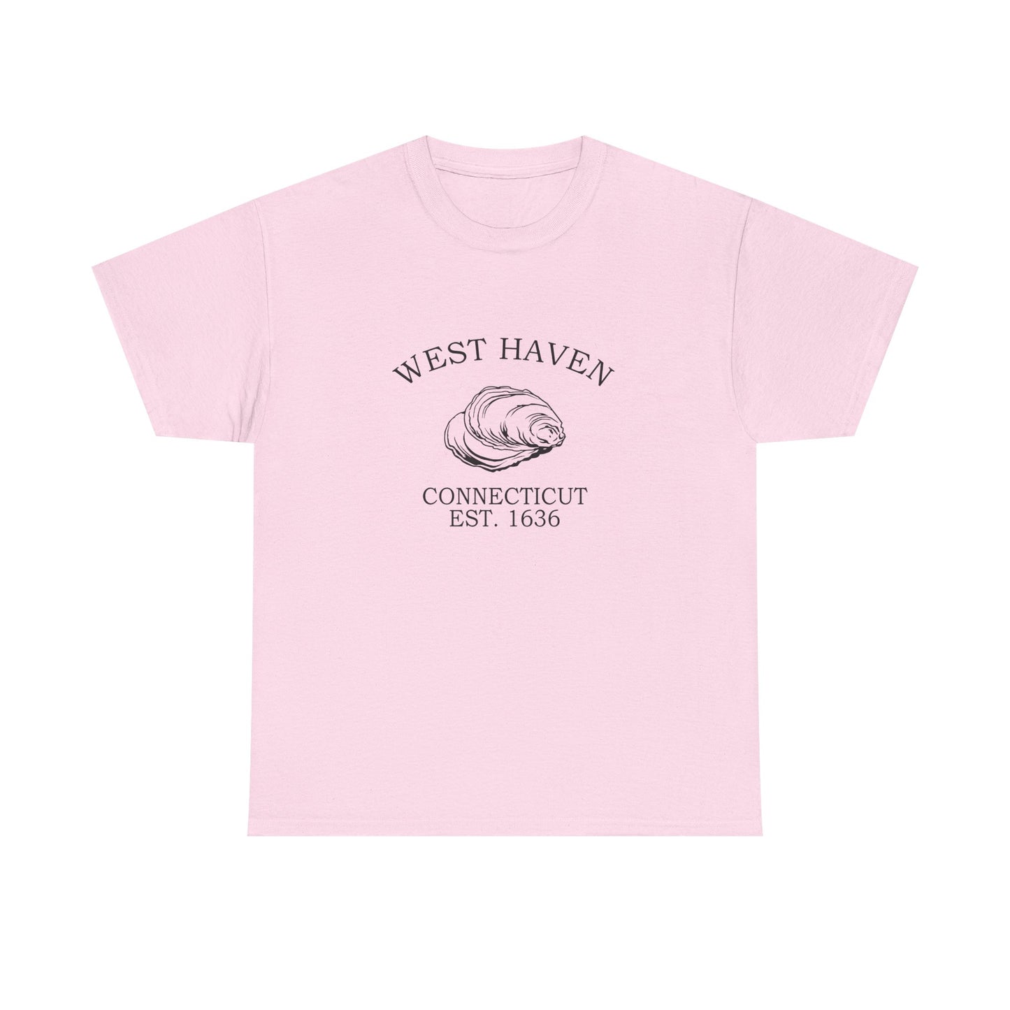 West Haven Connecticut Vintage Retro Unisex Heavy Cotton Tee - Black Logo