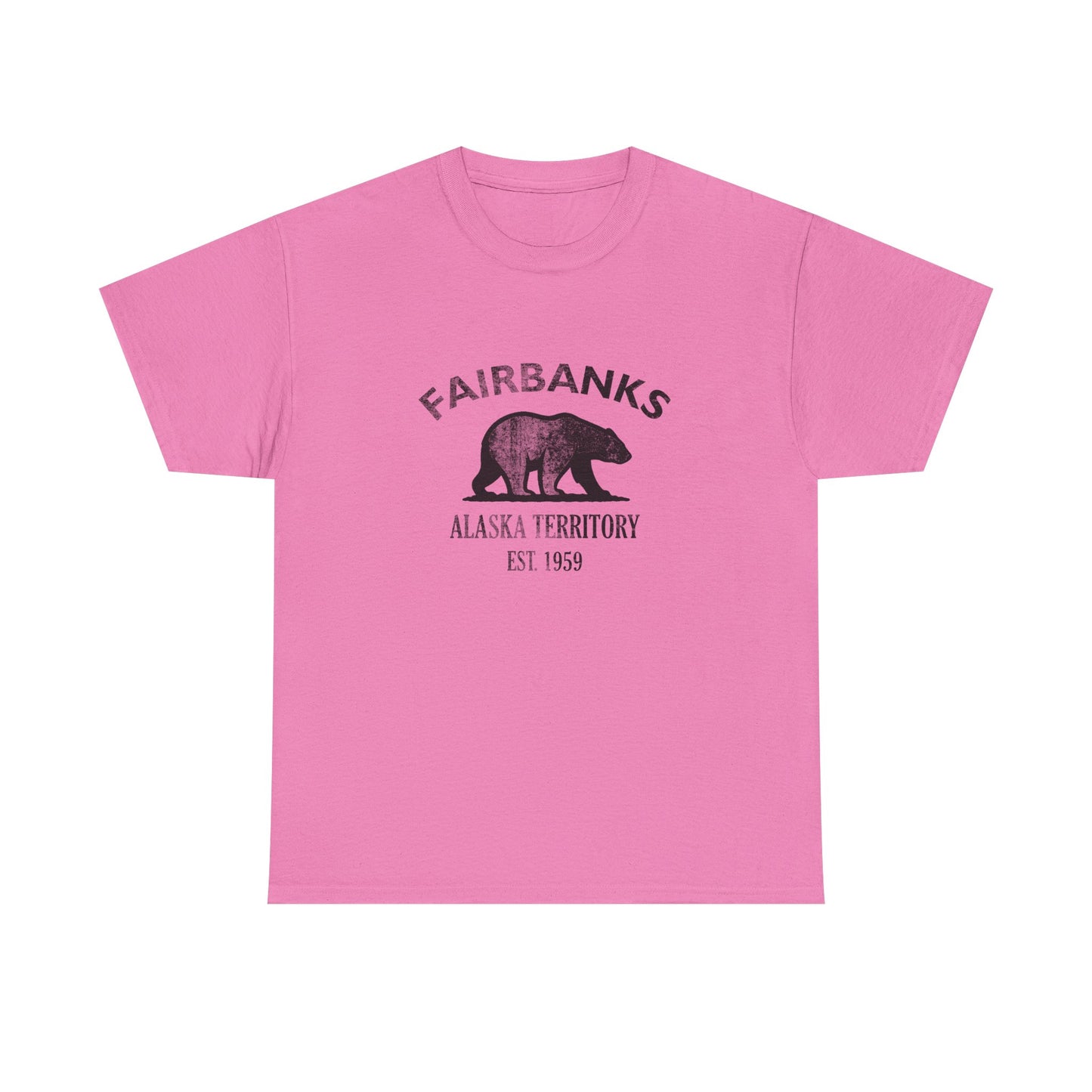 Fairbanks Alaska Vintage Retro Unisex Heavy Cotton Tee - Black Logo