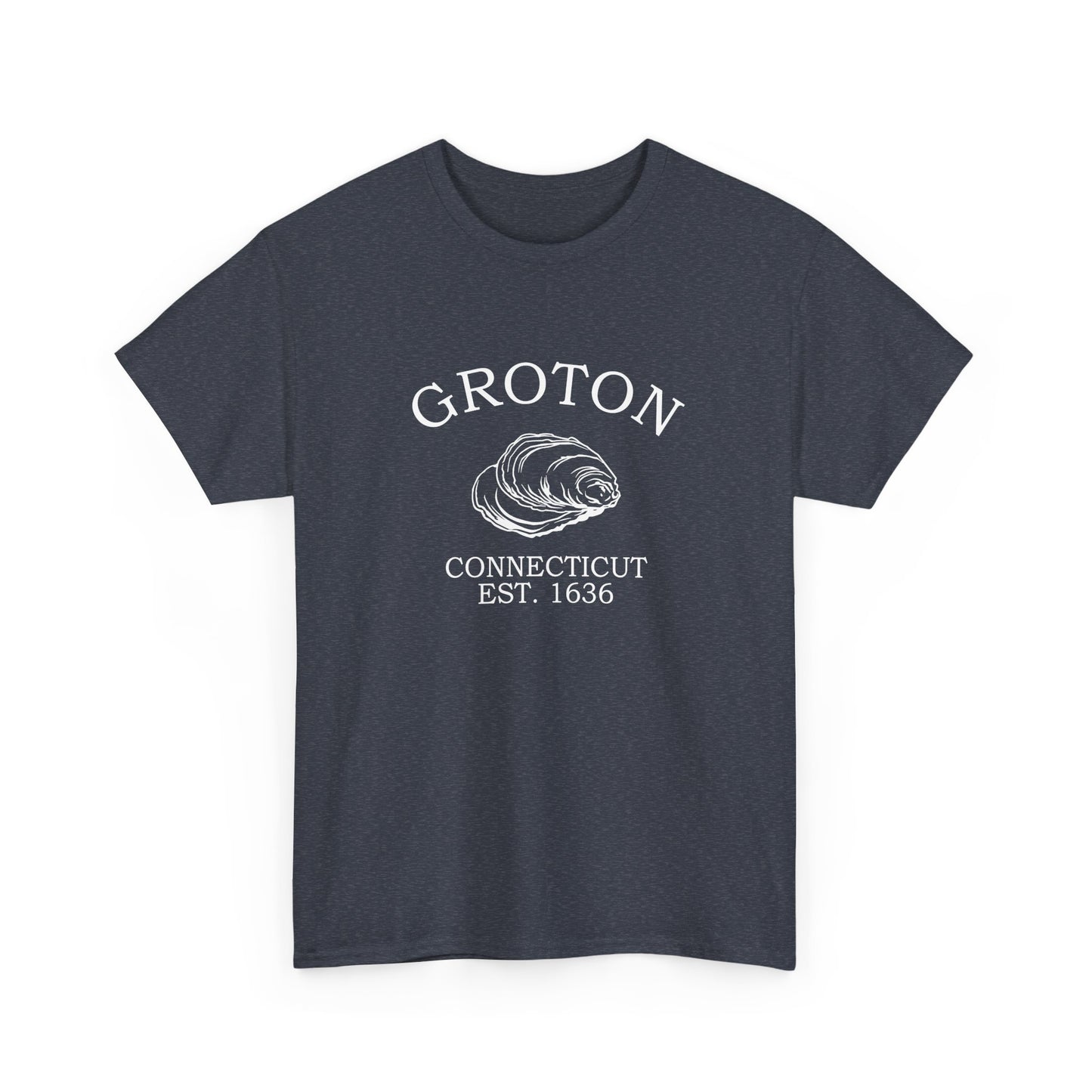 Groton Connecticut Vintage Retro Unisex Heavy Cotton Tee - White Logo